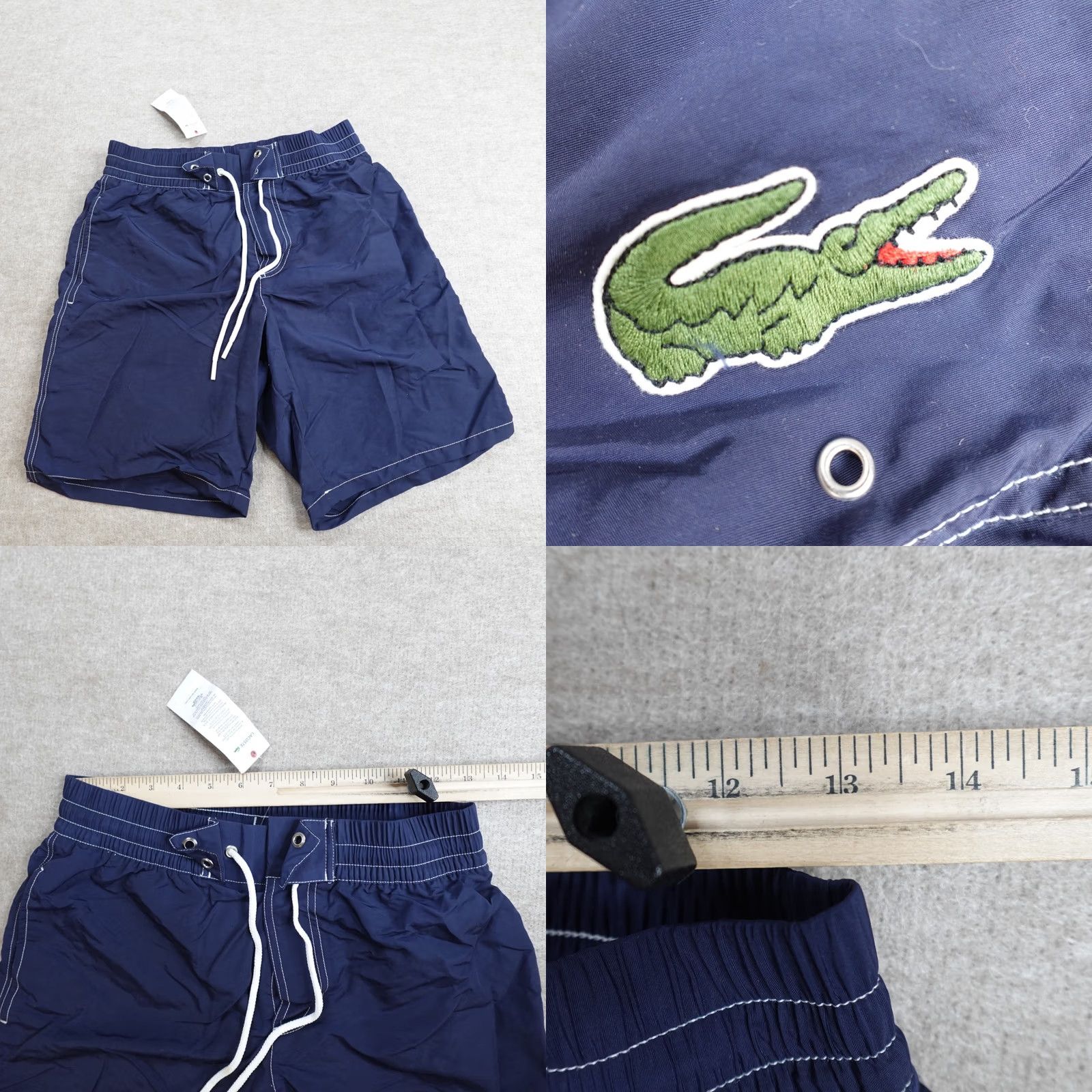 Lacoste Lacoste Mens Swim Shorts Medium Blue Lined Mesh Large Croc NEW Size US 31 - 8 Thumbnail