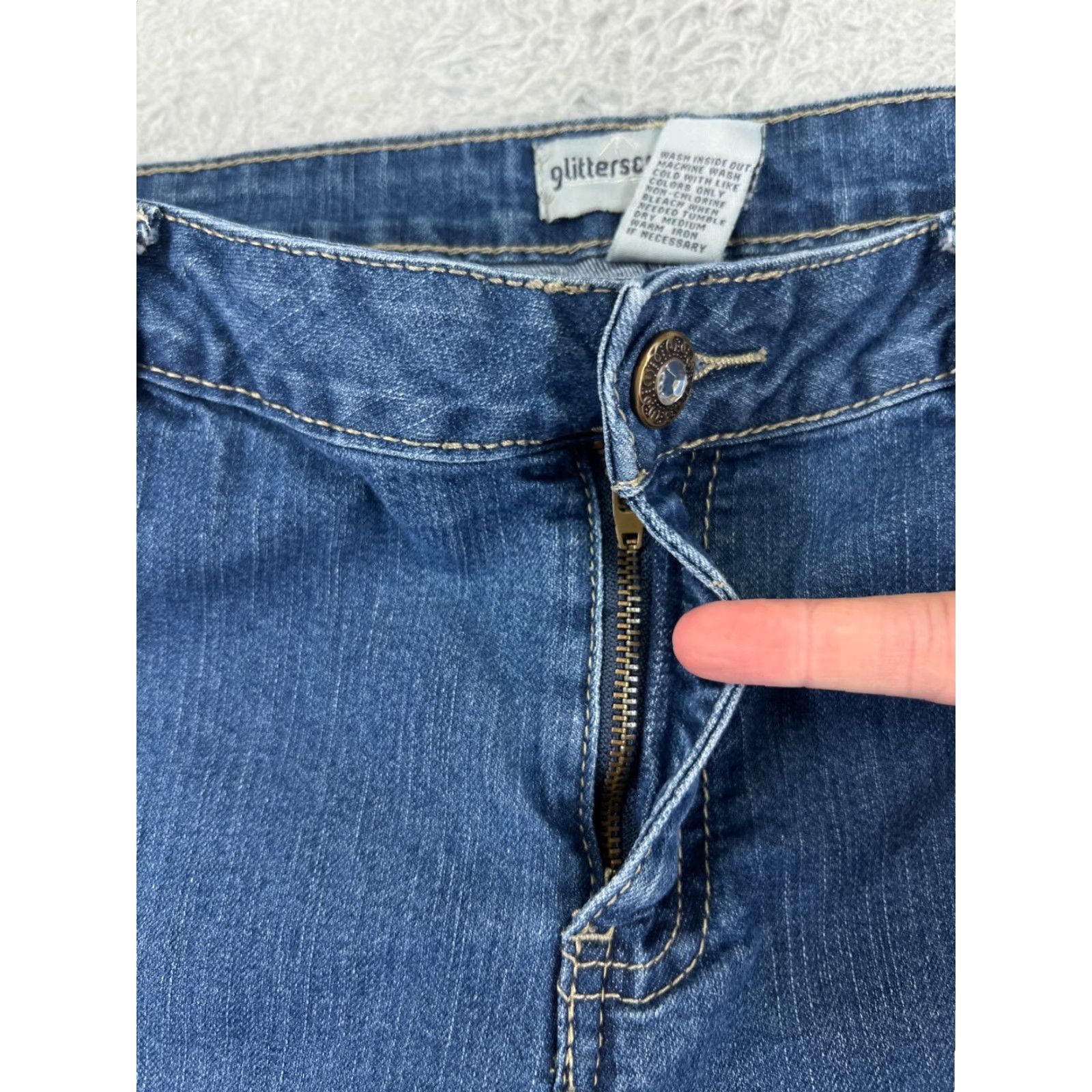 Vintage Glitterscape Jeans Womens 14 Blue Denim Bootcut Costton Blend Mid Rise Size 36" / US 14 / IT 50 - 7 Thumbnail