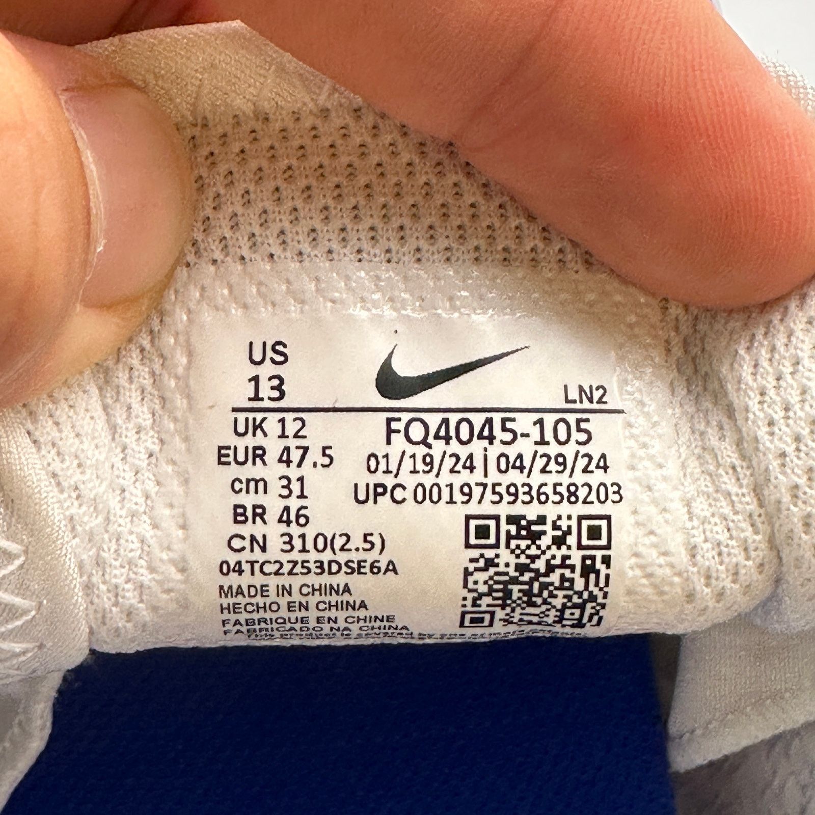 Nike NIKE Men's 13 Vapor Edge Speed 360 2 White/Blue FQ4045-105 Size US 13 / EU 46 - 8 Thumbnail