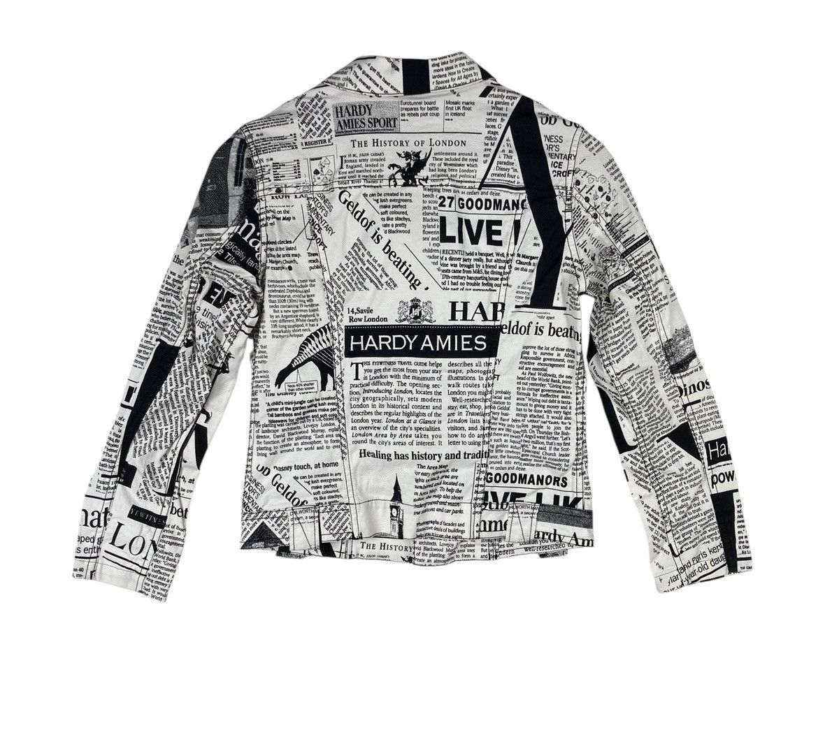 Hardy Amies Vintage Hardy Amies London Newspaper Print Bike Jacket Size M / US 6-8 / IT 42-44 - 5 Thumbnail