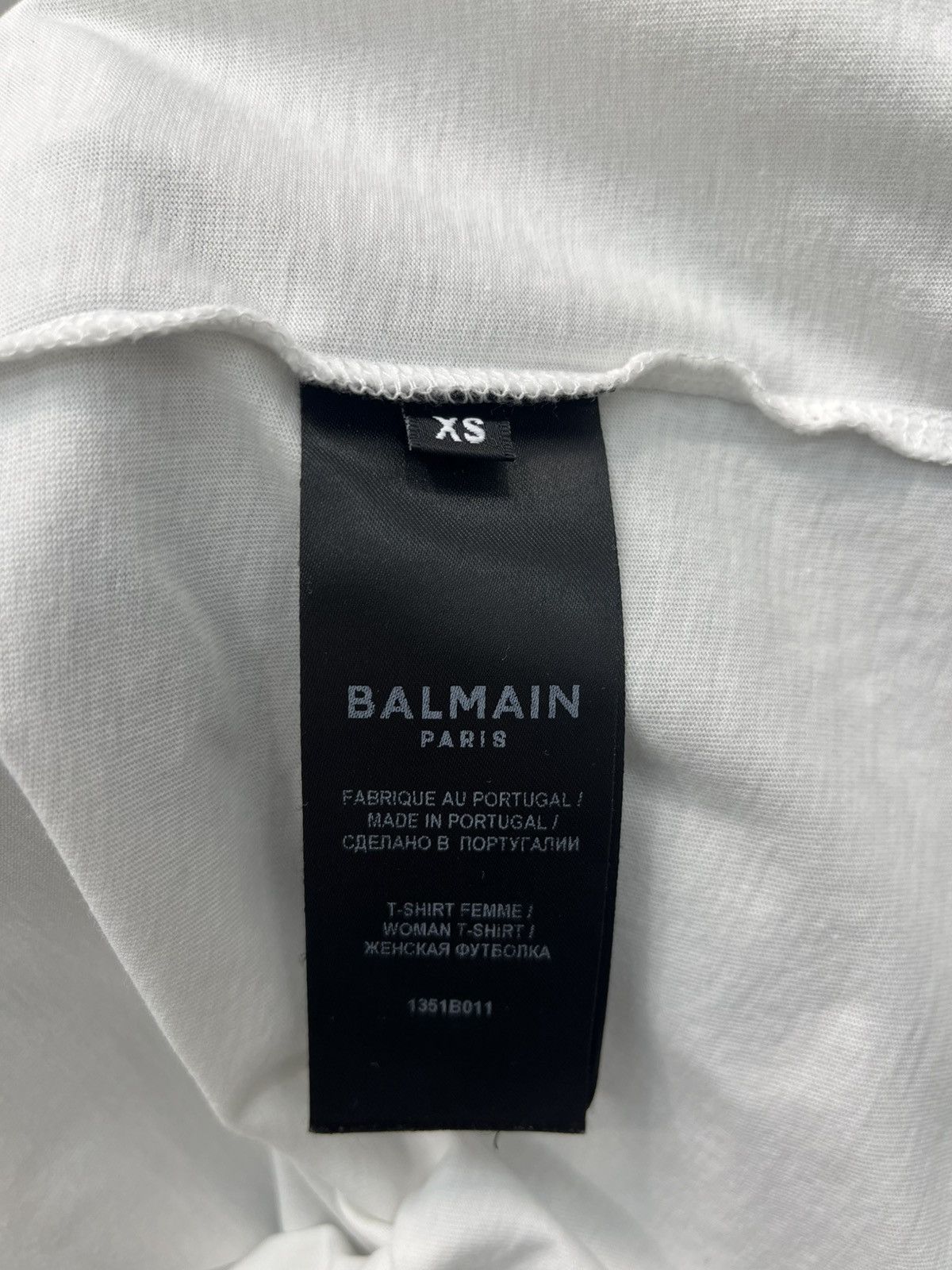 Balmain Balmain Crystals Logo Cotton Tee T-shirt Size XS / US 0-2 / IT 36-38 - 6 Thumbnail