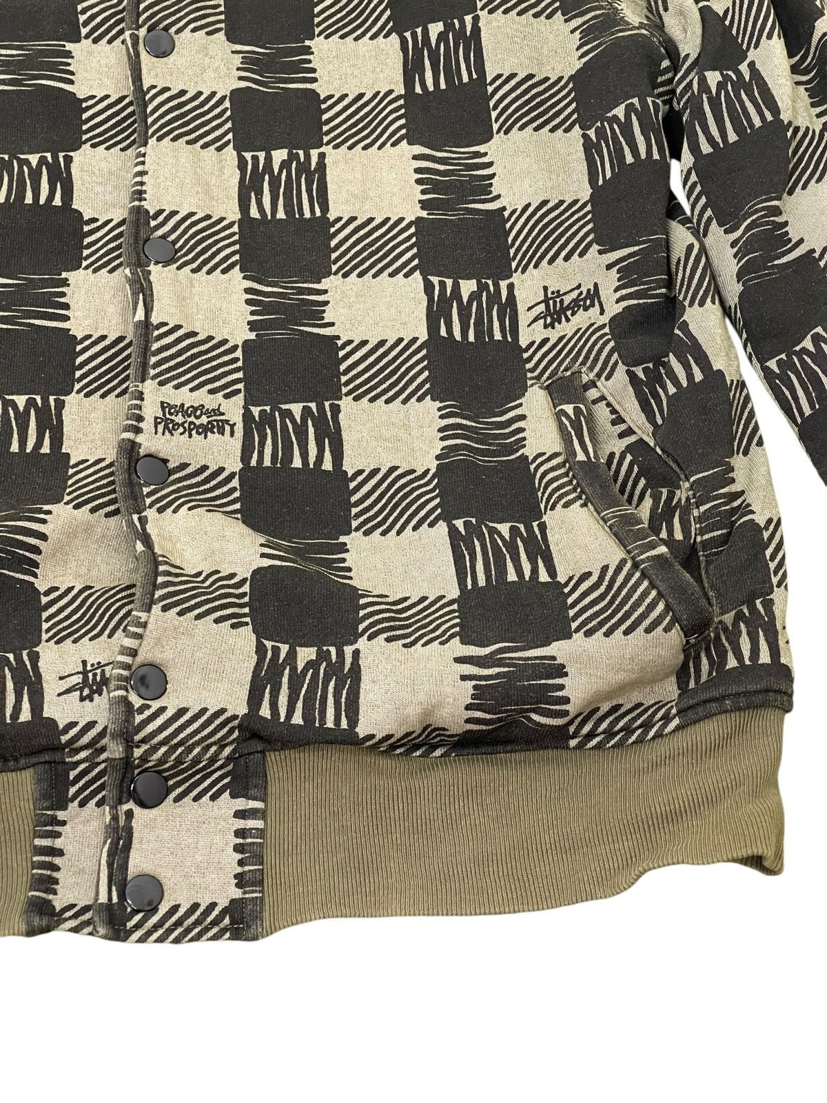 Japanese Brand Y2K Stussy Checker Varsity Jacket Sweatshirt 5🟩9 Size US L / EU 52-54 / 3 - 5 Thumbnail