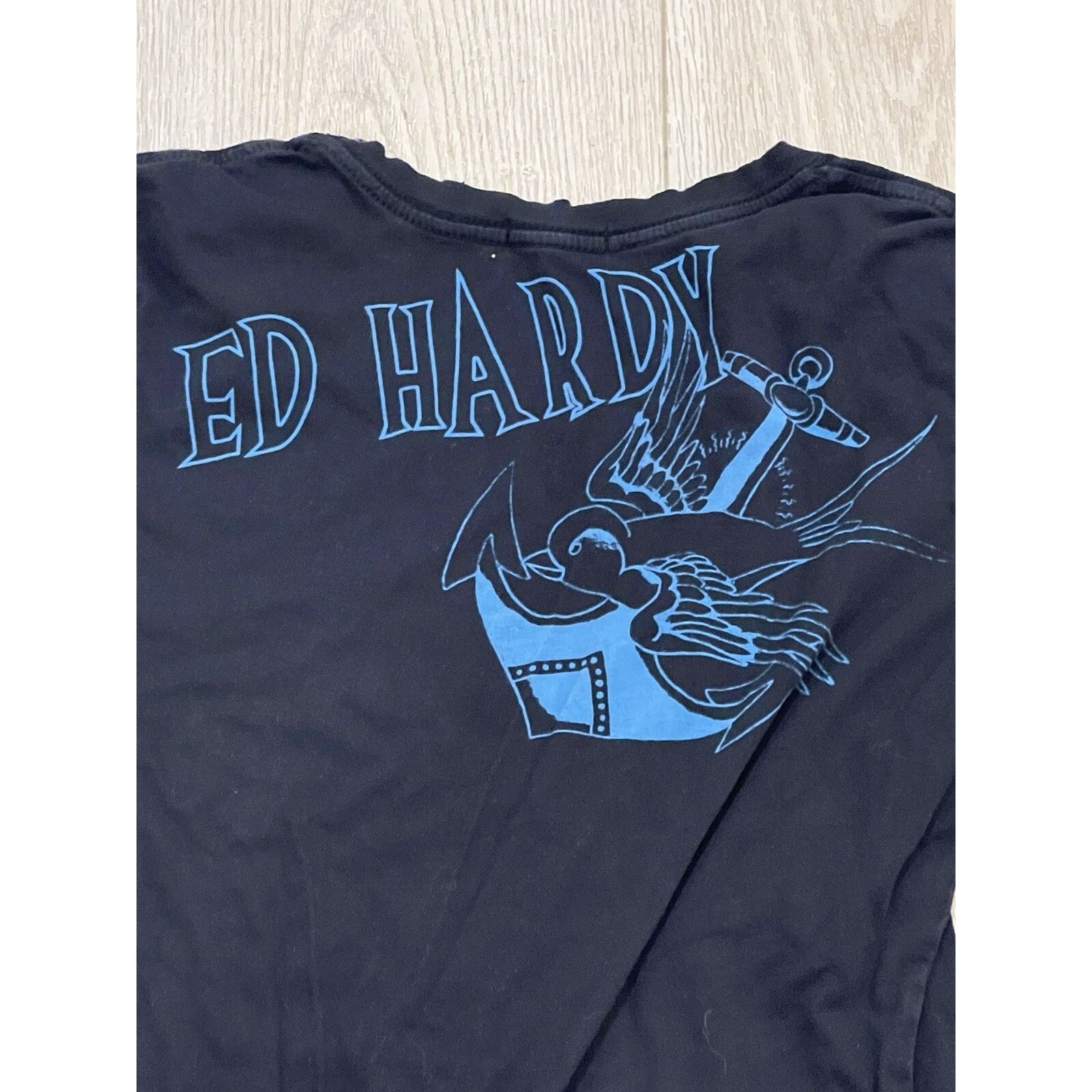 Ed Hardy Vintage Rare Ed Hardy Sick Bedazzled Design Bird Art Y2K Tee Size L / US 10 / IT 46 - 6 Thumbnail