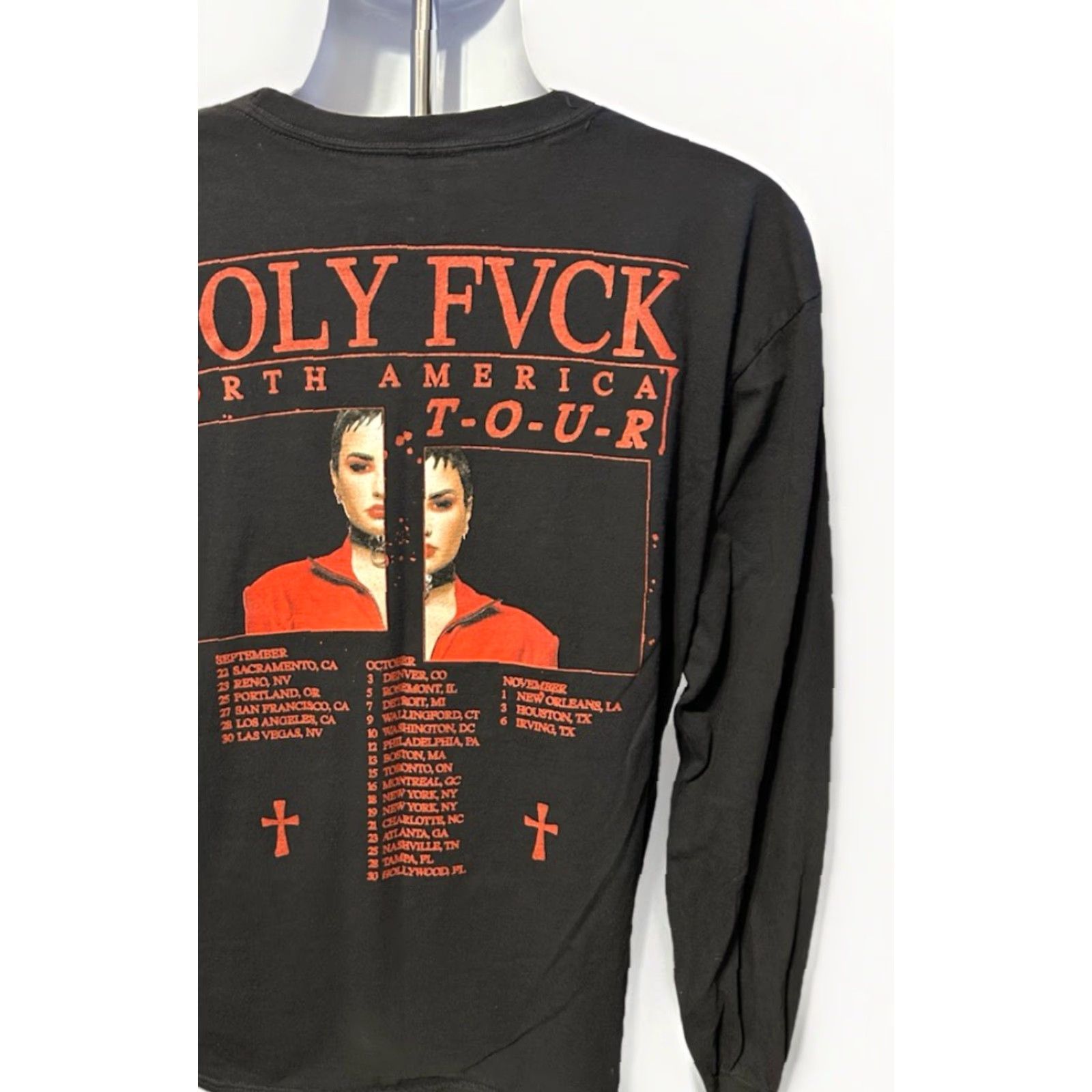 Doublet Demi Lovato Holy Fvck 2022 Tour Long Sleeve Shirt Black Adult Large Double Sided Crew Neck Unisex Top Tee? Size US L / EU 52-54 / 3 - 5 Thumbnail