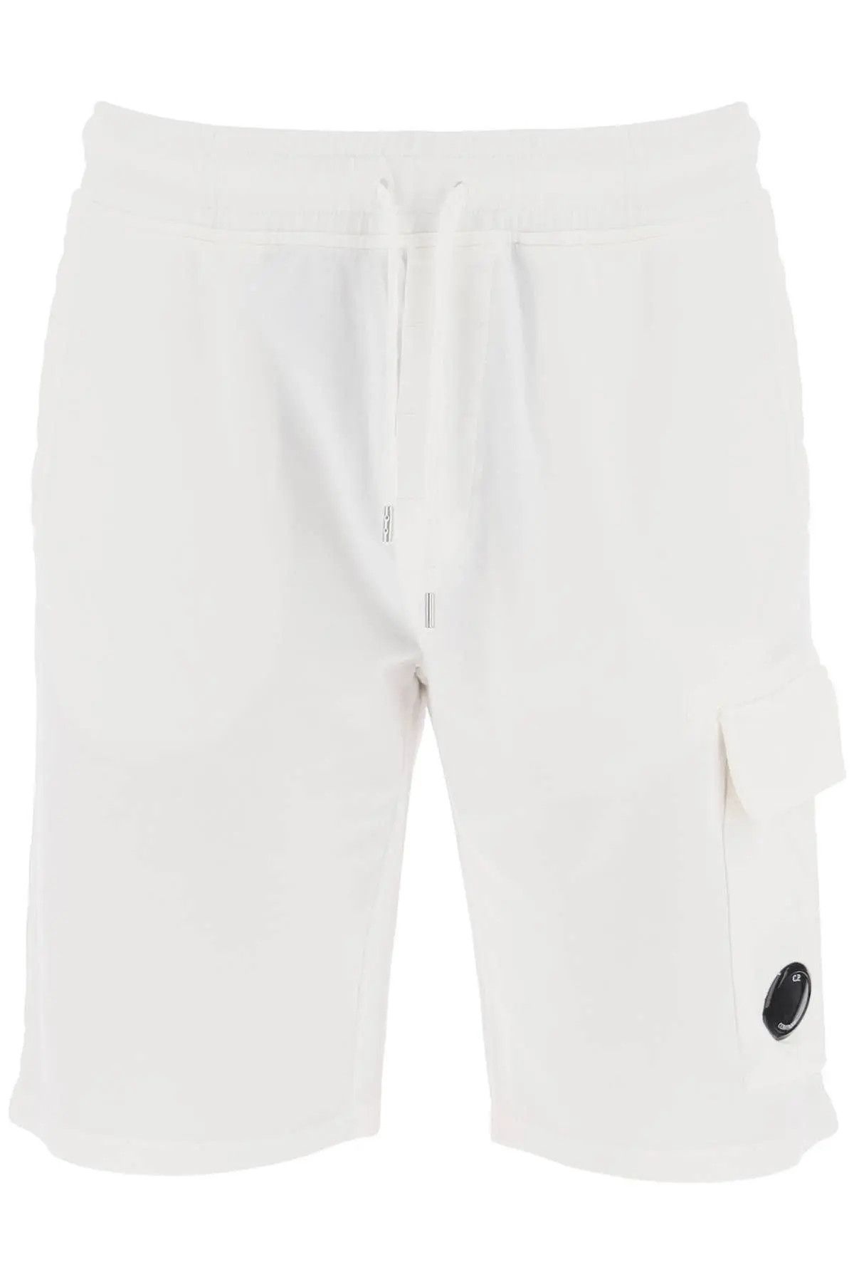 image of C P Company O1S22I1N1223 Light Sweatshorts In White, Men's (Size 32)