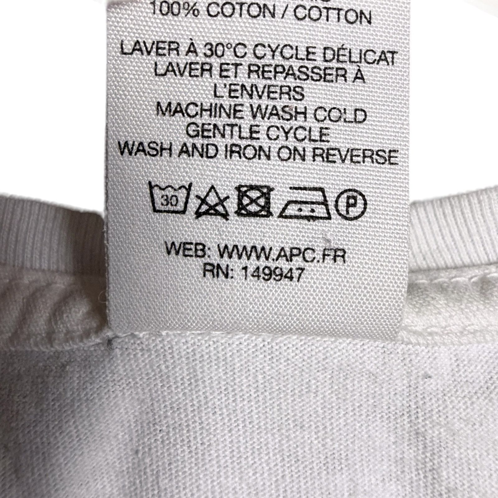 A.P.C. A.P.C. Women's XS White 100% Cotton T-Shirt Streetwear EUC Size XS / US 0-2 / IT 36-38 - 7 Thumbnail