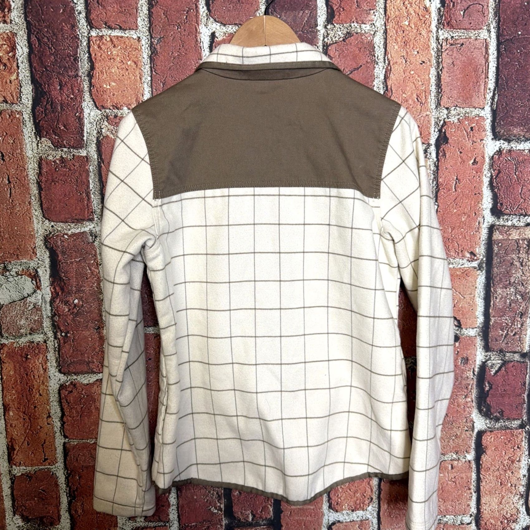 Vintage Columbia Women's Medium Fleece Jacket Checkered Print Full-Zip Brown Beige Size M / US 6-8 / IT 42-44 - 3 Thumbnail