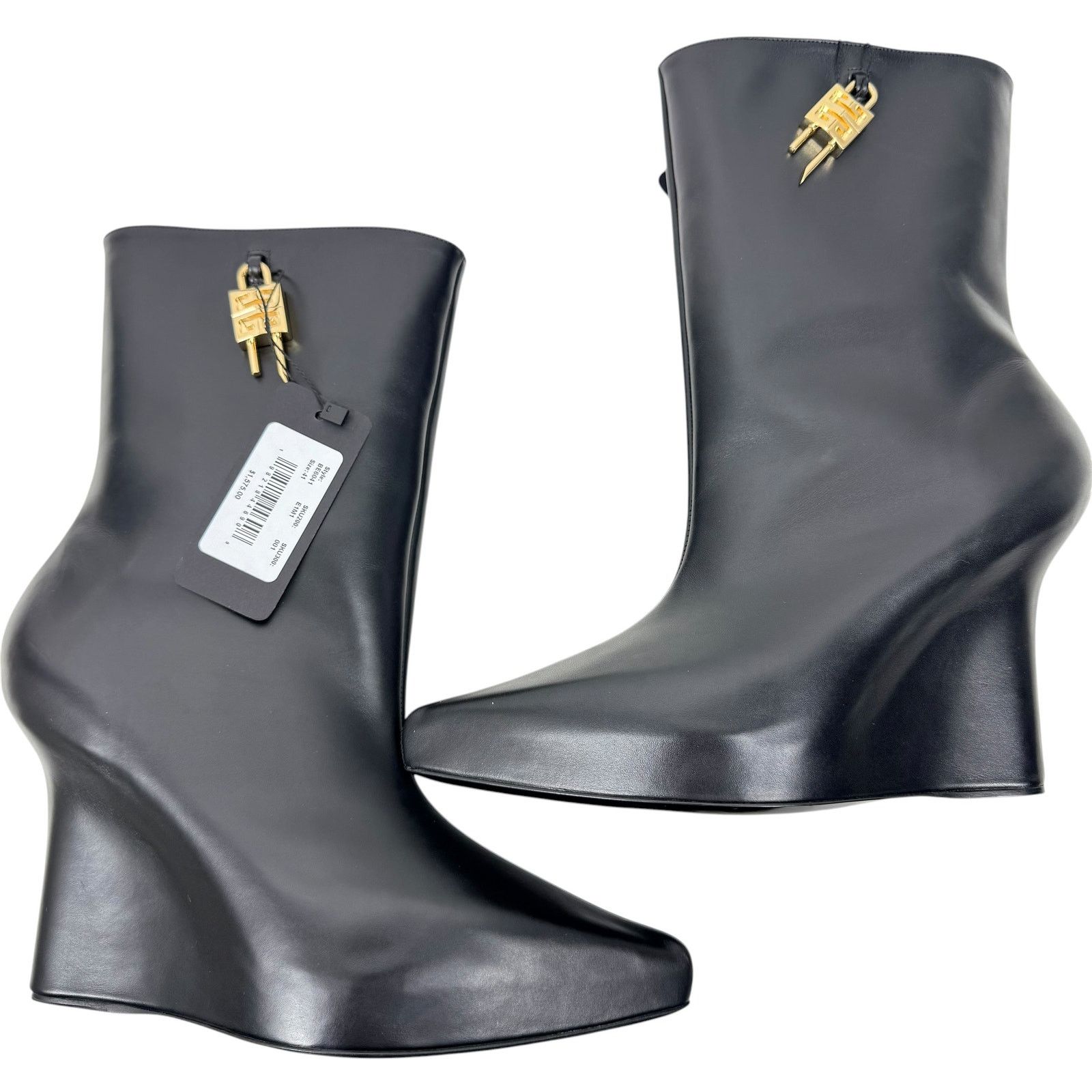 Givenchy New Givenchy Shark Lock Wedge Platform Ankle Boots Black Size US 11 / IT 41 - 7 Thumbnail