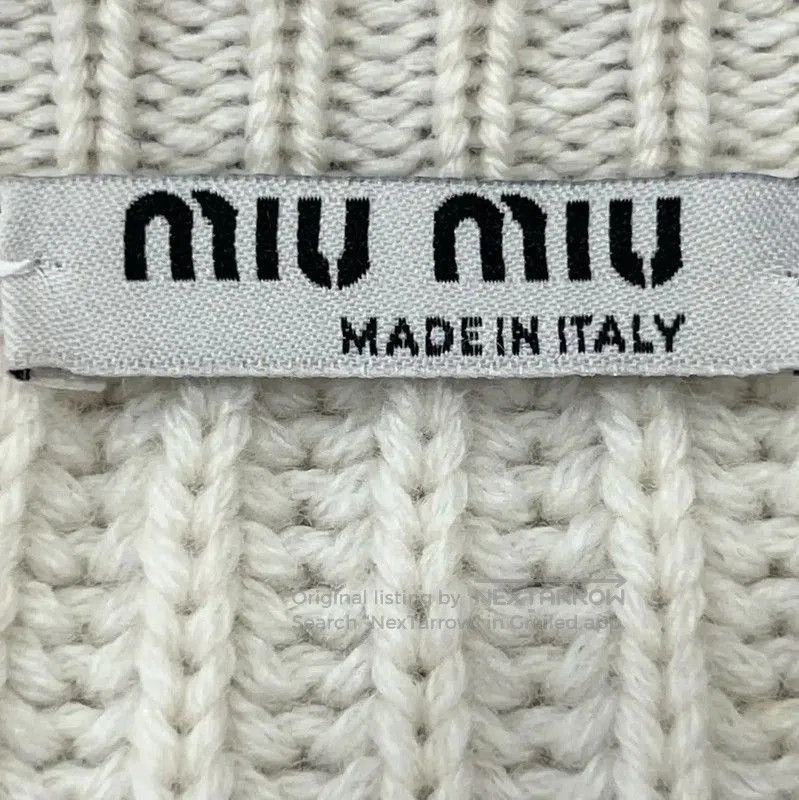 Miu Miu Miu Miu Beige Cotton Long Sleeve Sweater . Size S / US 4 / IT 40 - 5 Thumbnail