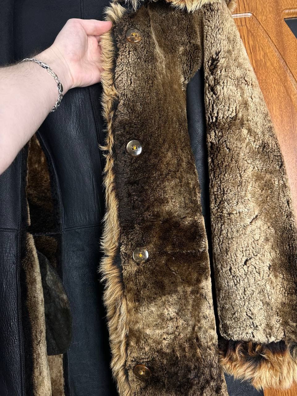Dolce & Gabbana Archive Shearling Fur Leather Coat Rare