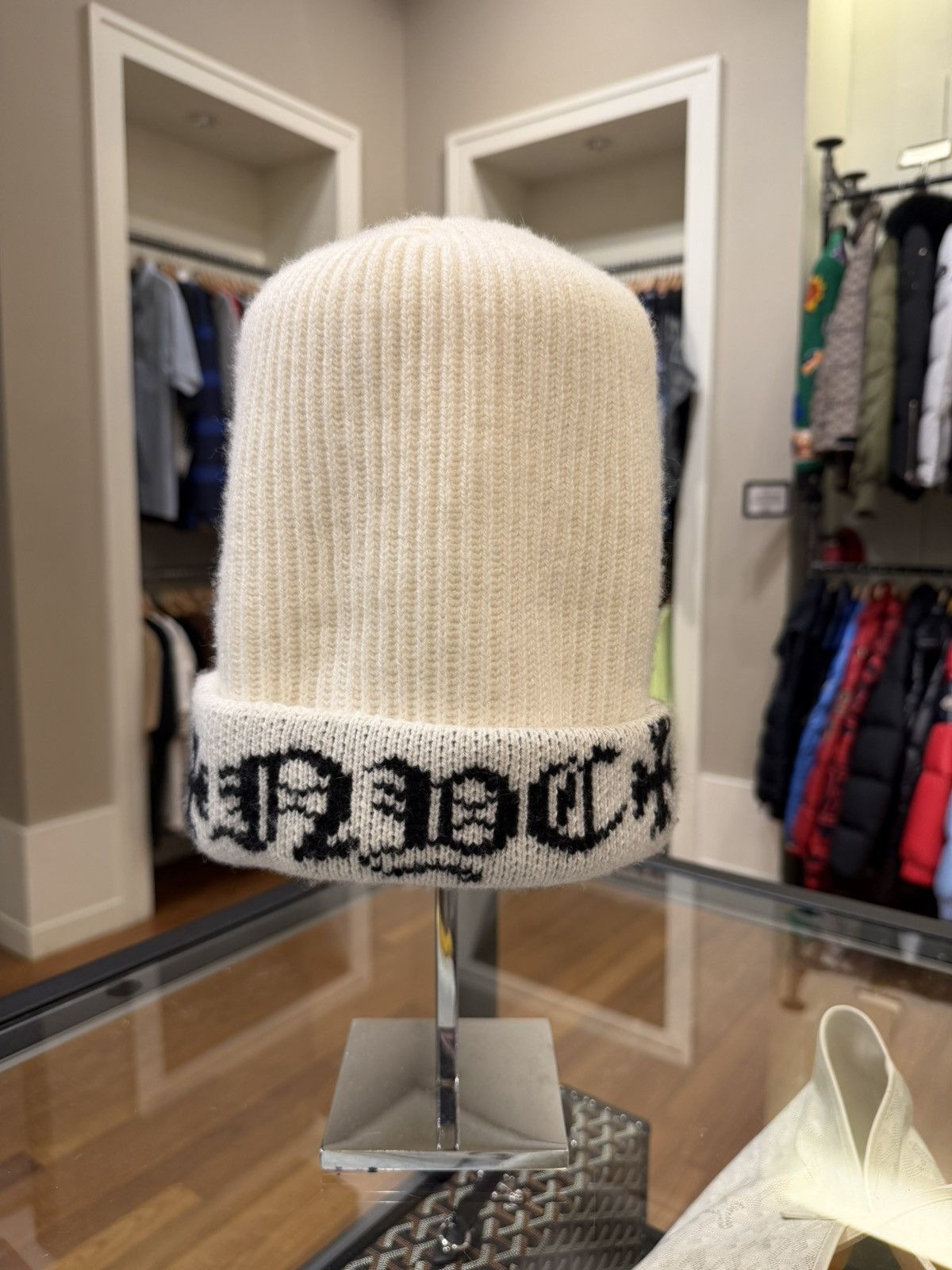 Chrome Hearts Chrome Hearts ‘Big Daddy’ Cashmere Beanie - White Size ONE SIZE - 2 Thumbnail