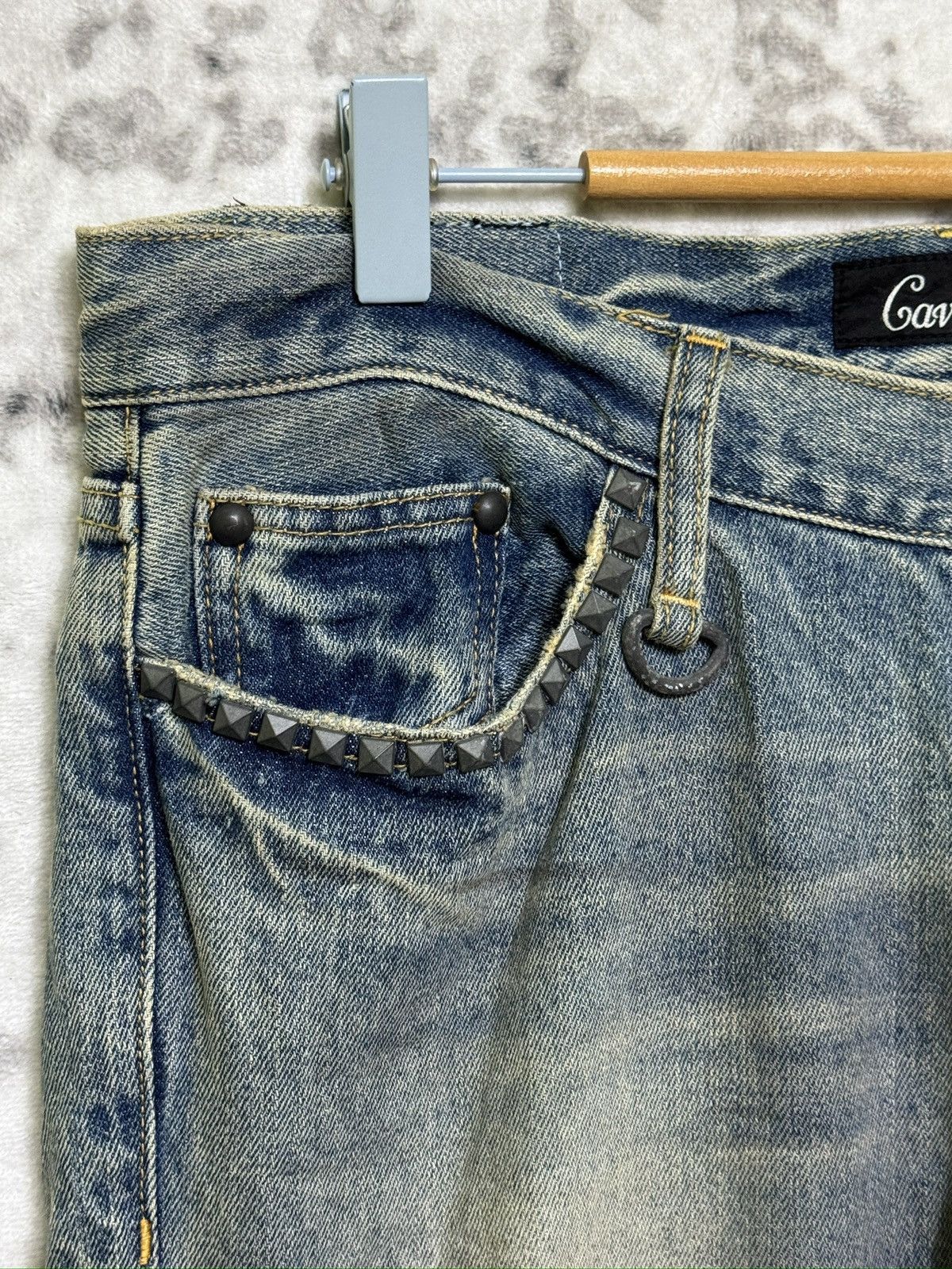 Vintage CavariA Distressed Mud Wash Whiskered Vkei jeans