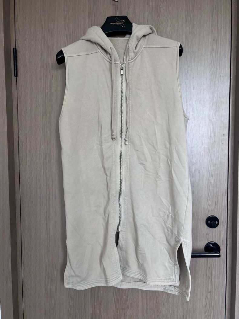 Rick Owens Rick Owens Beige mid-length hooded sleeveless sweatshirt Size US L / EU 52-54 / 3 - 1 Thumbnail