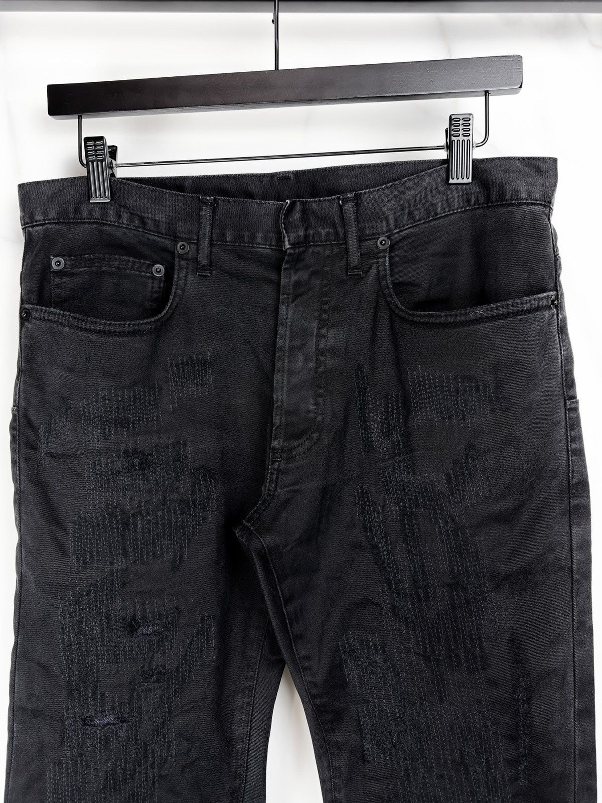 Dior AW11 Dior Homme Blackberry Crash Stitch Repaired Jeans KVA Size US 30 / EU 46 - 3 Thumbnail