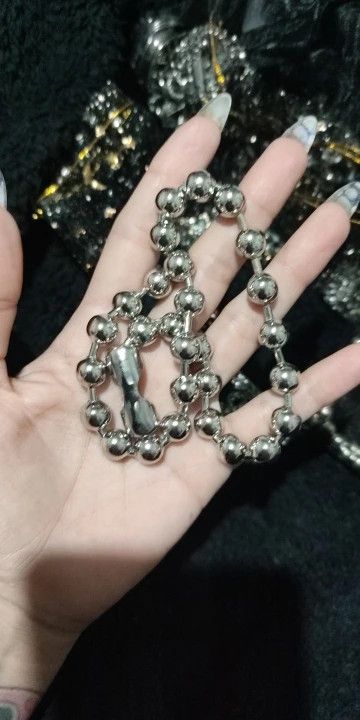 Vintage 45cm 10mm Ball Chain Choker Gothic Necklace Size ONE SIZE - 3 Thumbnail
