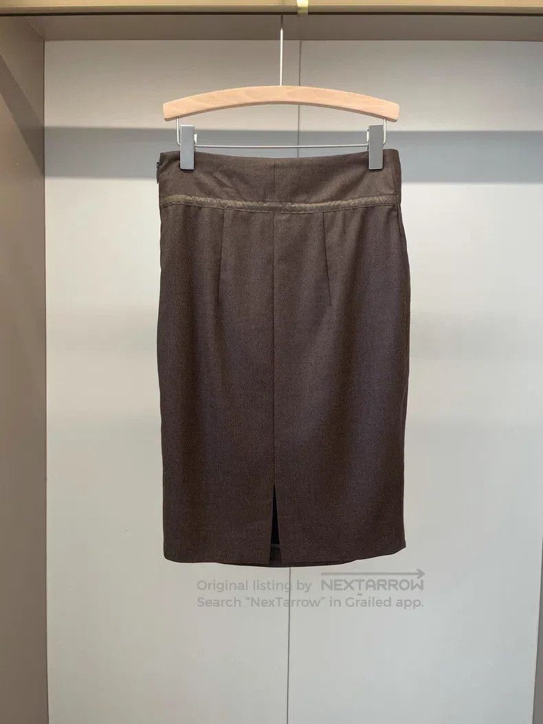 Brunello Cucinelli Brunello Cucinelli Brown Wool Skirt Size 27" / US 4 / IT 40 - 2 Thumbnail