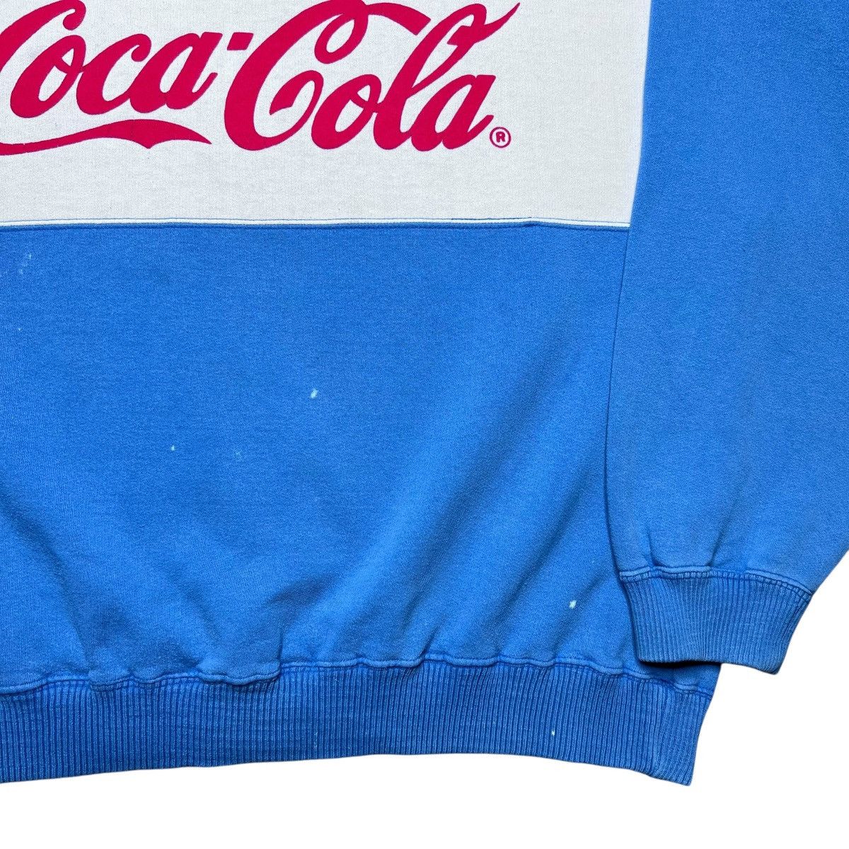 Coca Cola Vtg 1980s Coca-Cola Logo Spell Out Tricolor Blue Sweatshirt Size US L / EU 52-54 / 3 - 15 Thumbnail