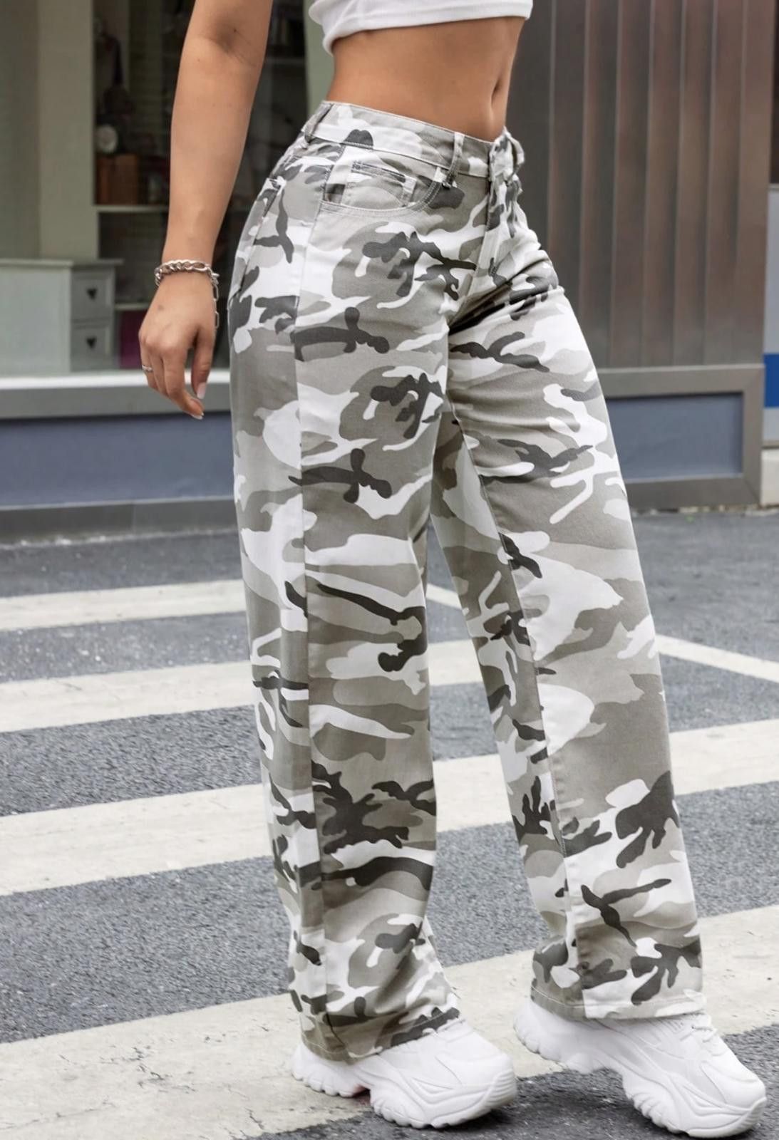 Other Camoflauge Wide Leg Jeans (X-SMALL) Size 26" / US 2 / IT 38 - 3 Thumbnail