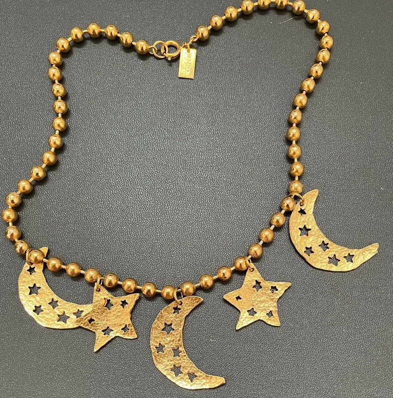 Kenzo KENZO Yellow brass star and moon necklace Size ONE SIZE - 5 Thumbnail