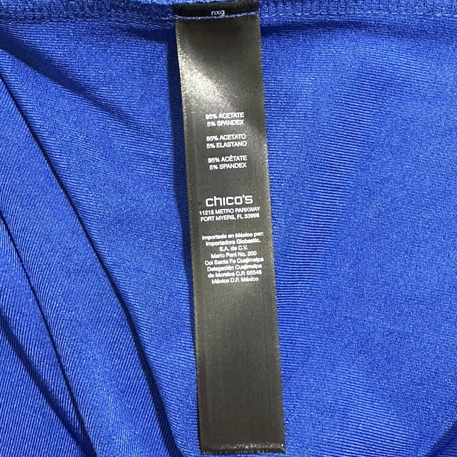 Chicos Chico's XL Blue Embellished Collar 3/4 Sleeve Blouse Acetate Size XL / US 12-14 / IT 48-50 - 4 Thumbnail