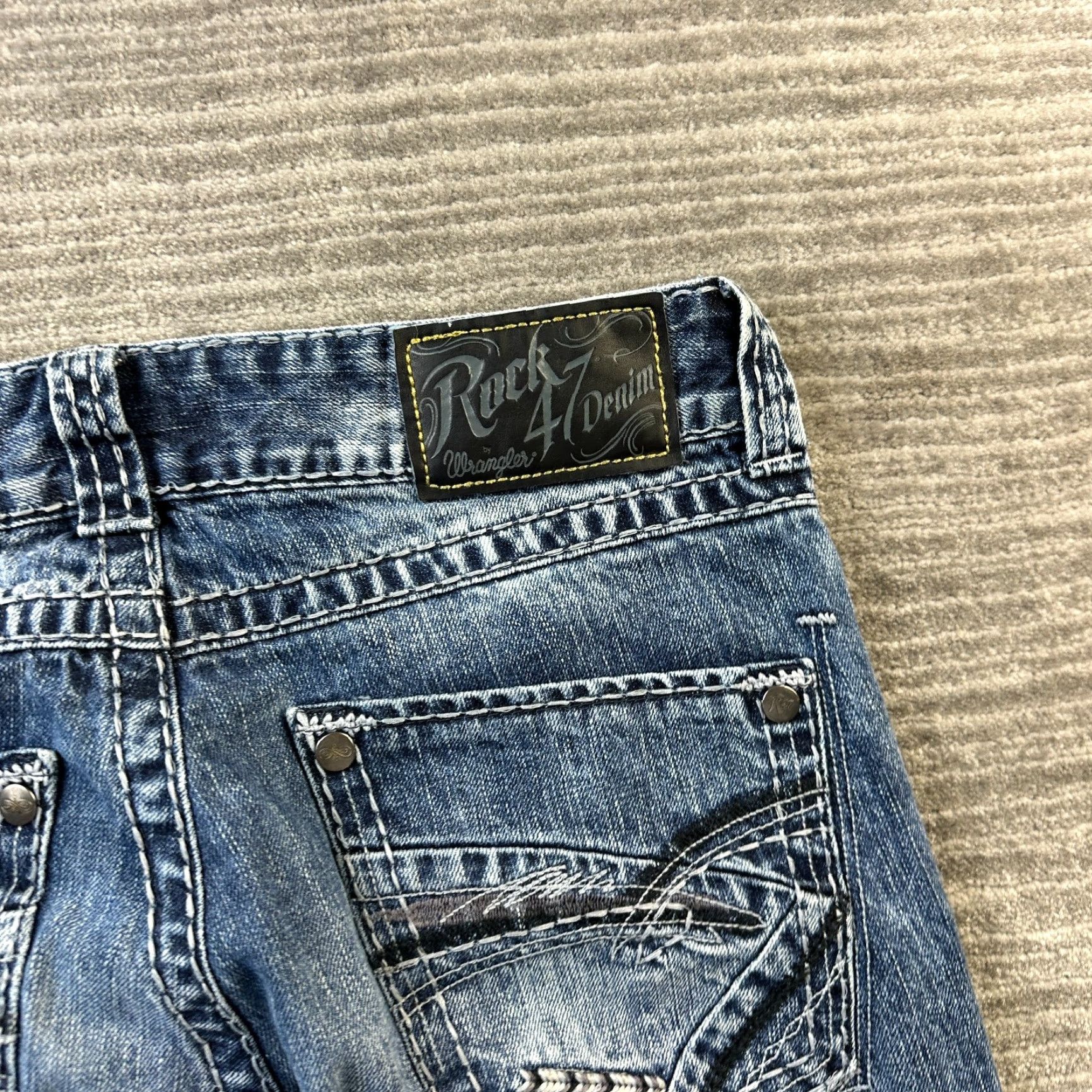 Wrangler Wrangler Jeans Mens 30x32 Blue Denim Bootcut Relaxed 5-Pocket Belt Loops Cowboy 90s Rock 47 Vintage: No Size US 30 / EU 46 - 4 Thumbnail