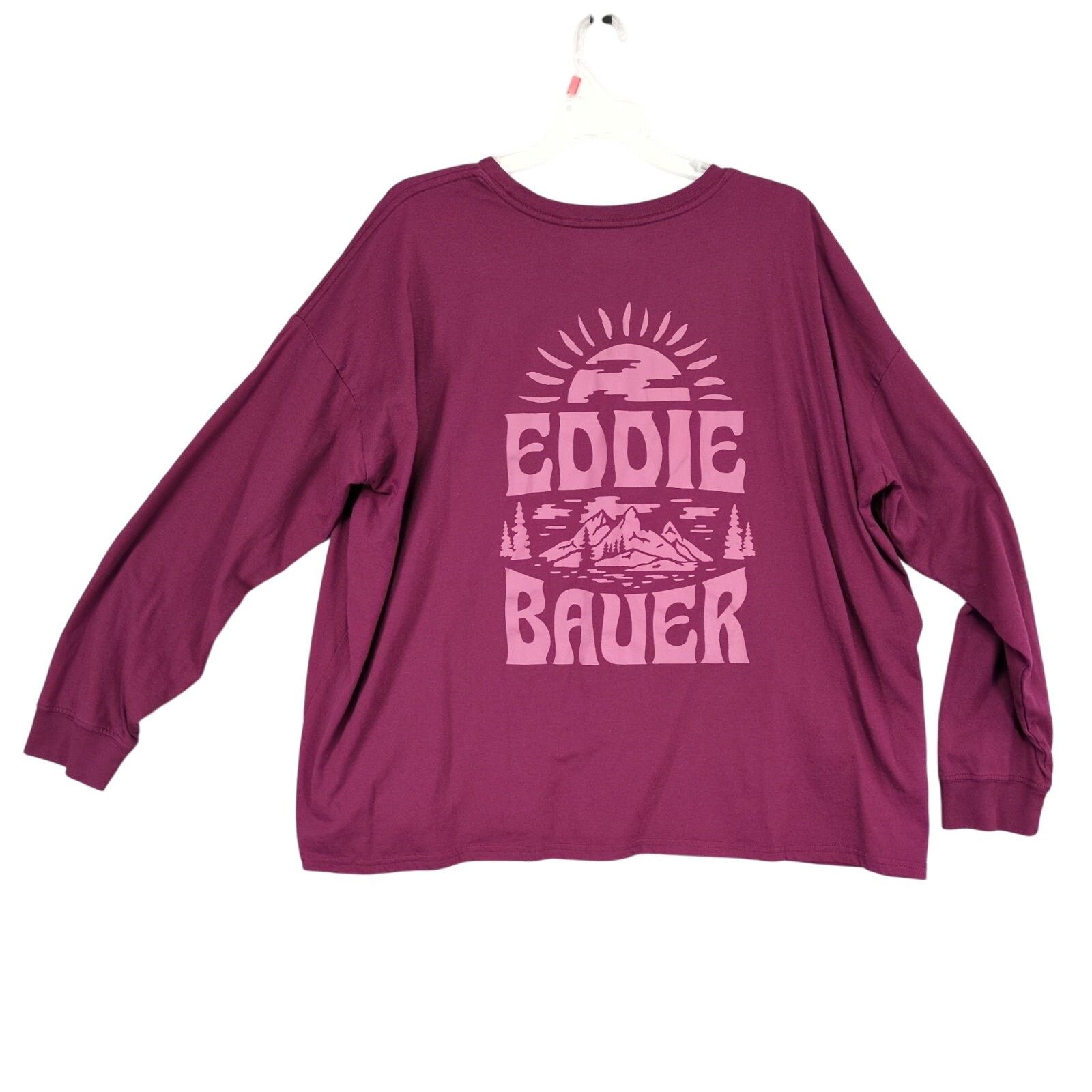 Eddie Bauer Eddie Bauer Women's 2XL Burgundy Long Sleeve T-Shirt 2-Sided Size XXL / US 16-18 / IT 52-54 - 1 Thumbnail