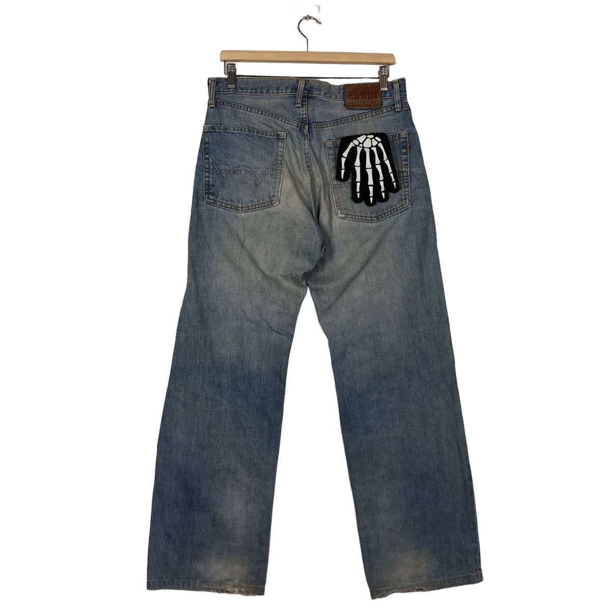 Japanese Brand 🔥90’s Vintage Edwin Distressed Denim Jeans Cowboy Design Size US 32 / EU 48 - 7 Thumbnail