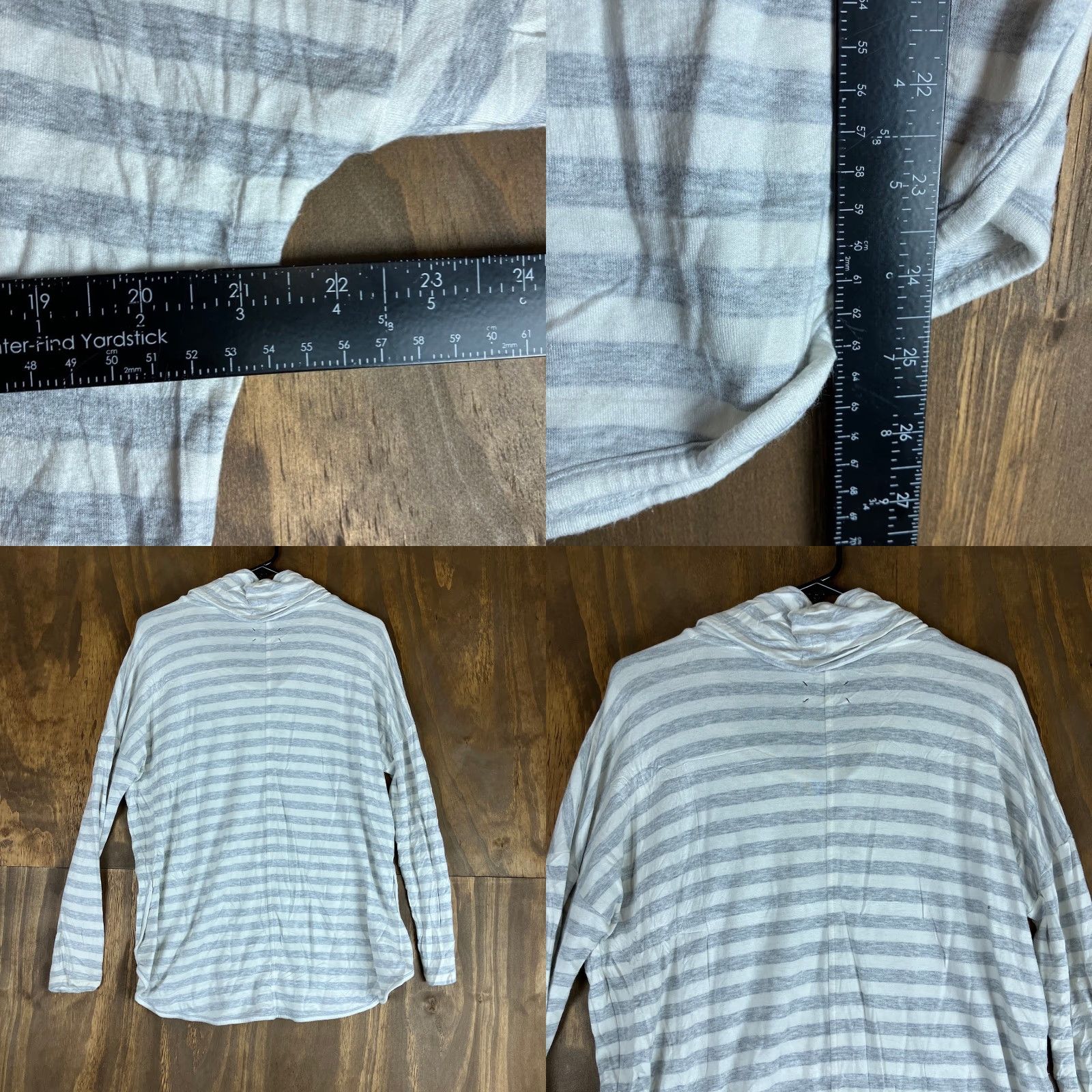 Lou & Grey Lou & Grey Womens Sweater Gray White Striped Cowl Neck Long Sleeve Stretch M Size M / US 6-8 / IT 42-44 - 8 Thumbnail