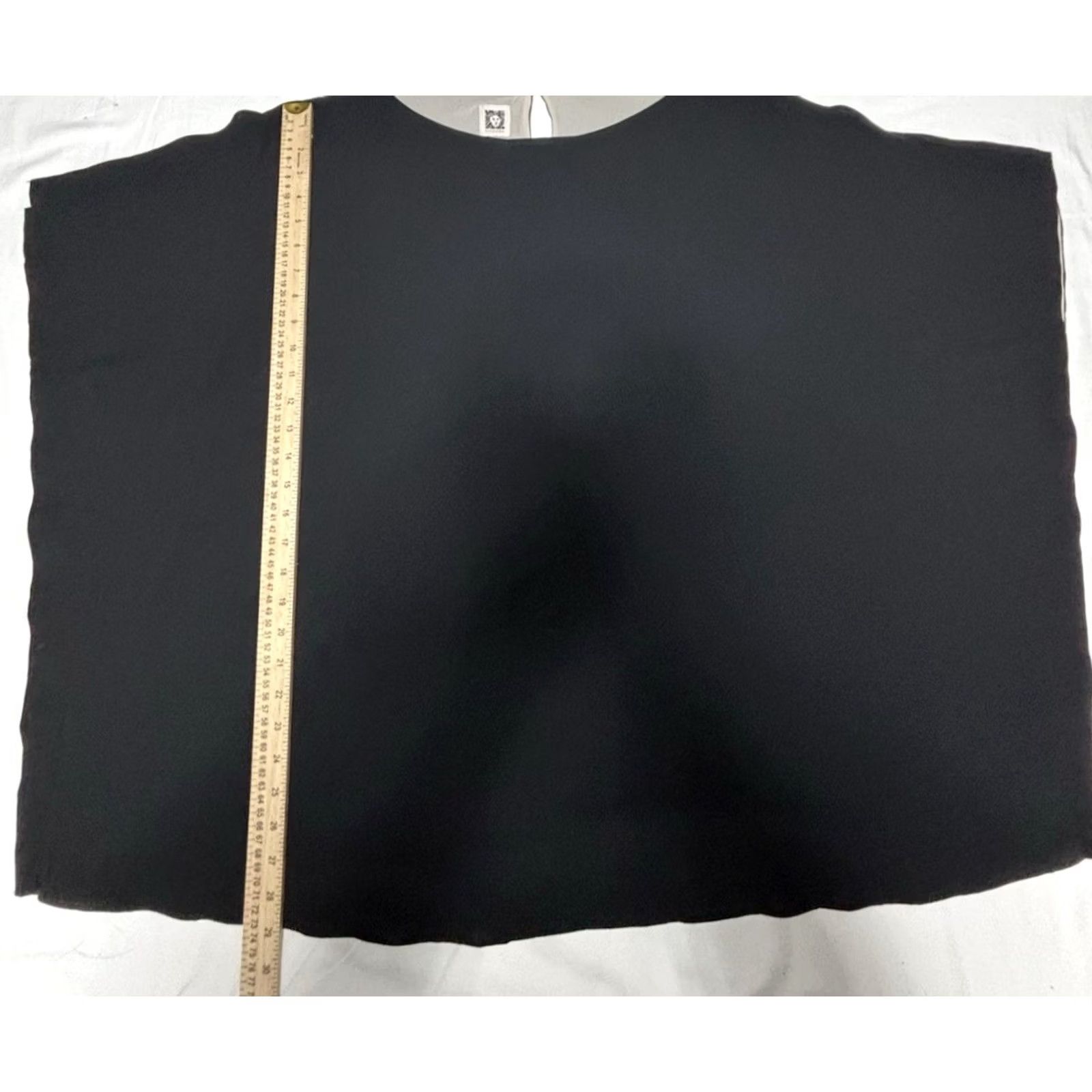 Anne Klein Anne Klein Black Sheer Overlay Cape Blouse (One Size/Fits Most, Lined) Size ONE SIZE - 6 Thumbnail