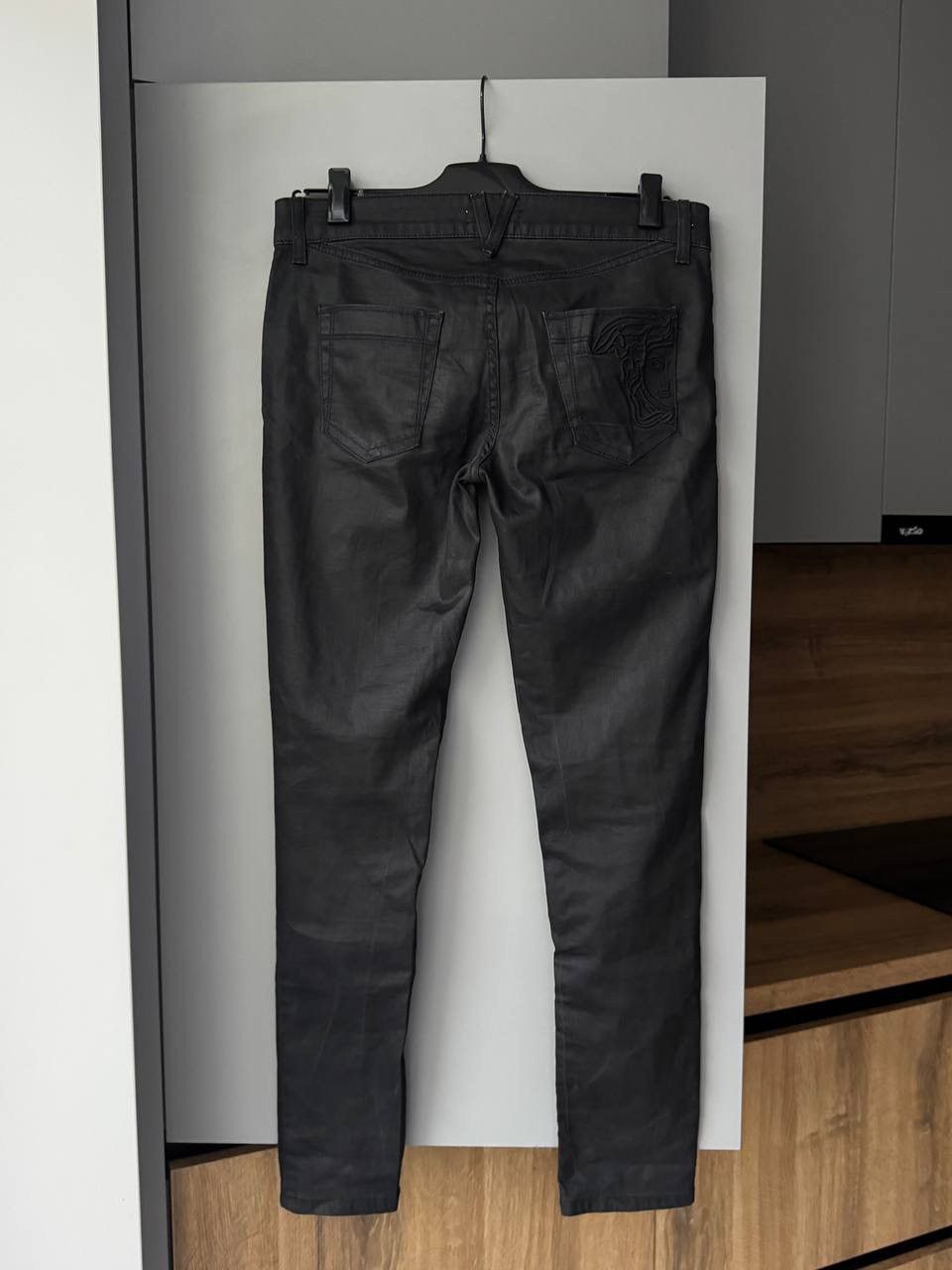 Versace × Vintage Vintage Y2k Versace Logo Medusa Denim Blue Jeans Wide leg Size 31" - 7 Thumbnail