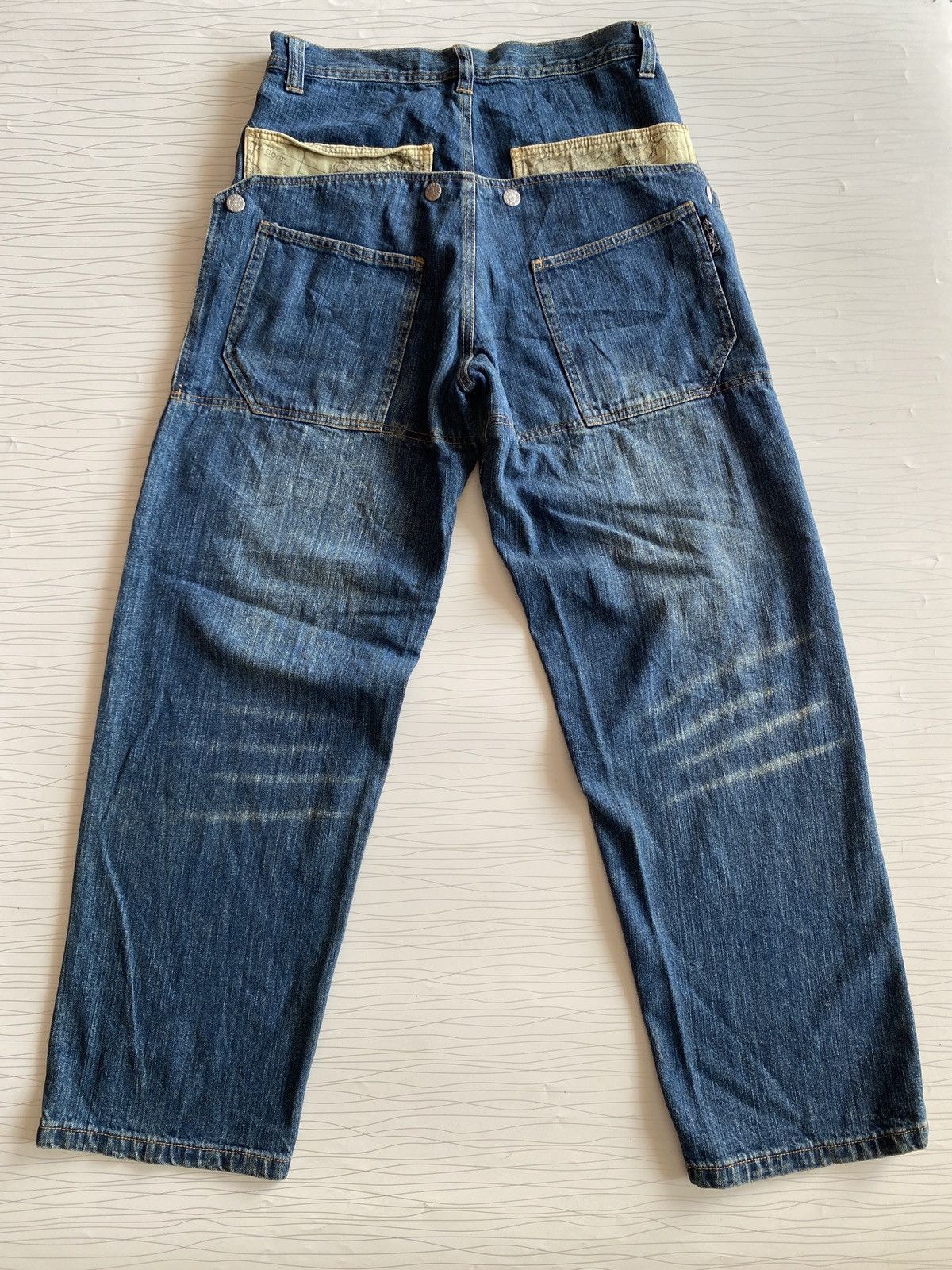 JNCO Vintage Y2K SOUL BREAK Denim Baggy Jeans Buckle Back Size US 30 / EU 46 - 8 Thumbnail
