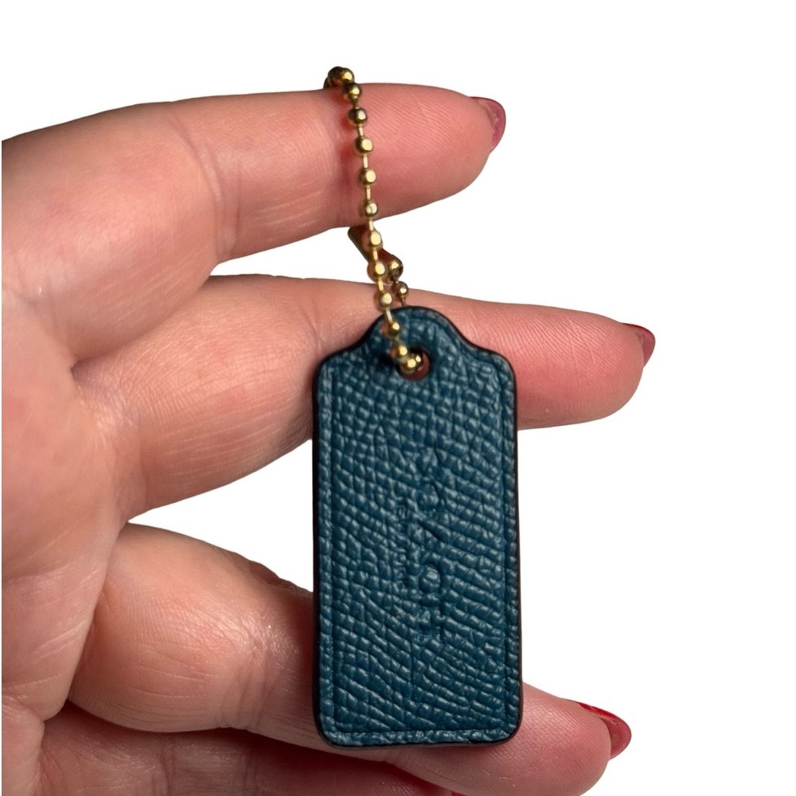 Coach Coach Hang Tag Bag Charm Python Embossed Stone Blue Leather Size ONE SIZE - 1 Thumbnail