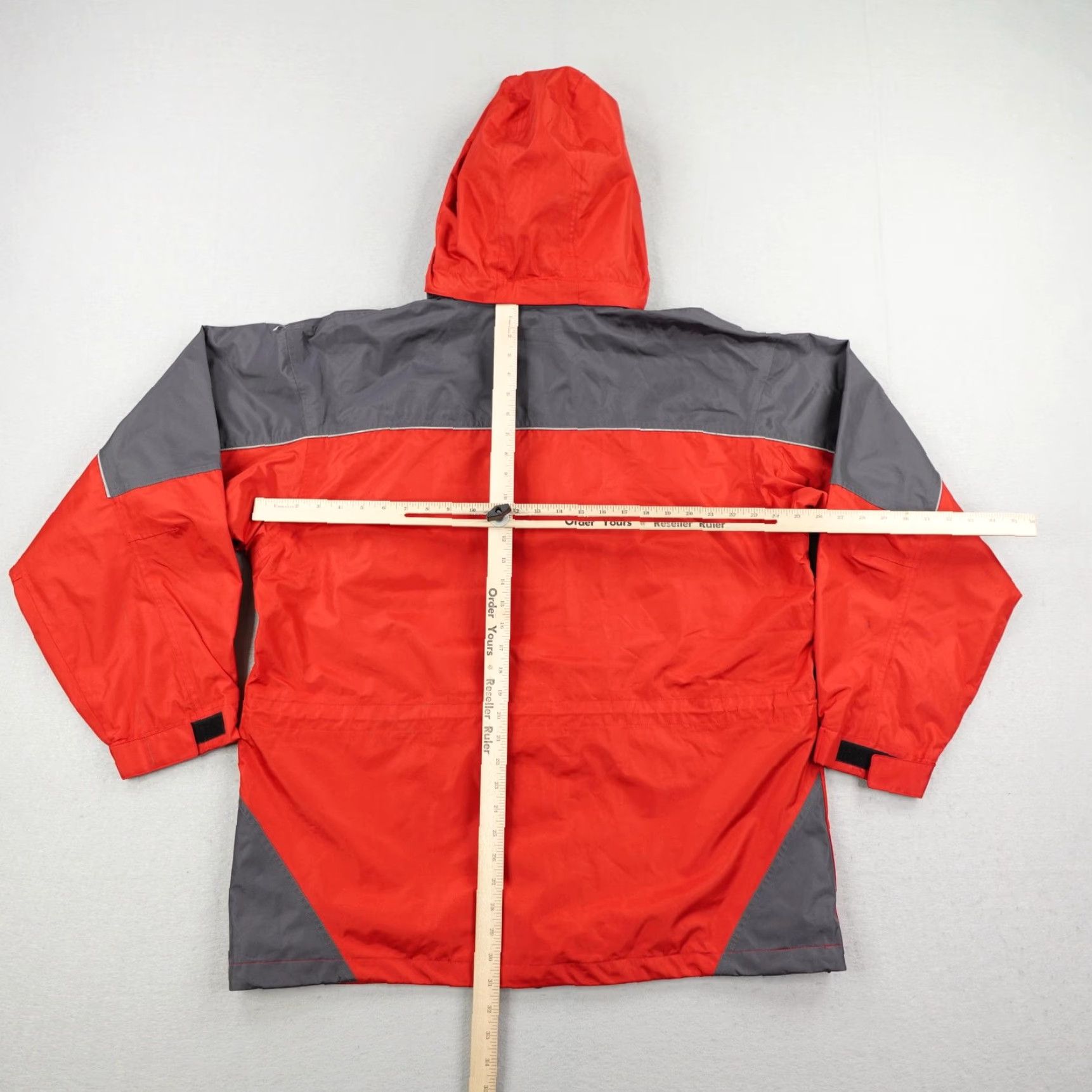 Marlboro VINTAGE Marlboro Jacket Mens XL Red Black Star Waterproof Rain Coat Parka Zip Up Hoodie Windproof Pockets Full Zip Mid-Length Regular Size US XL / EU 56 / 4 - 5 Thumbnail