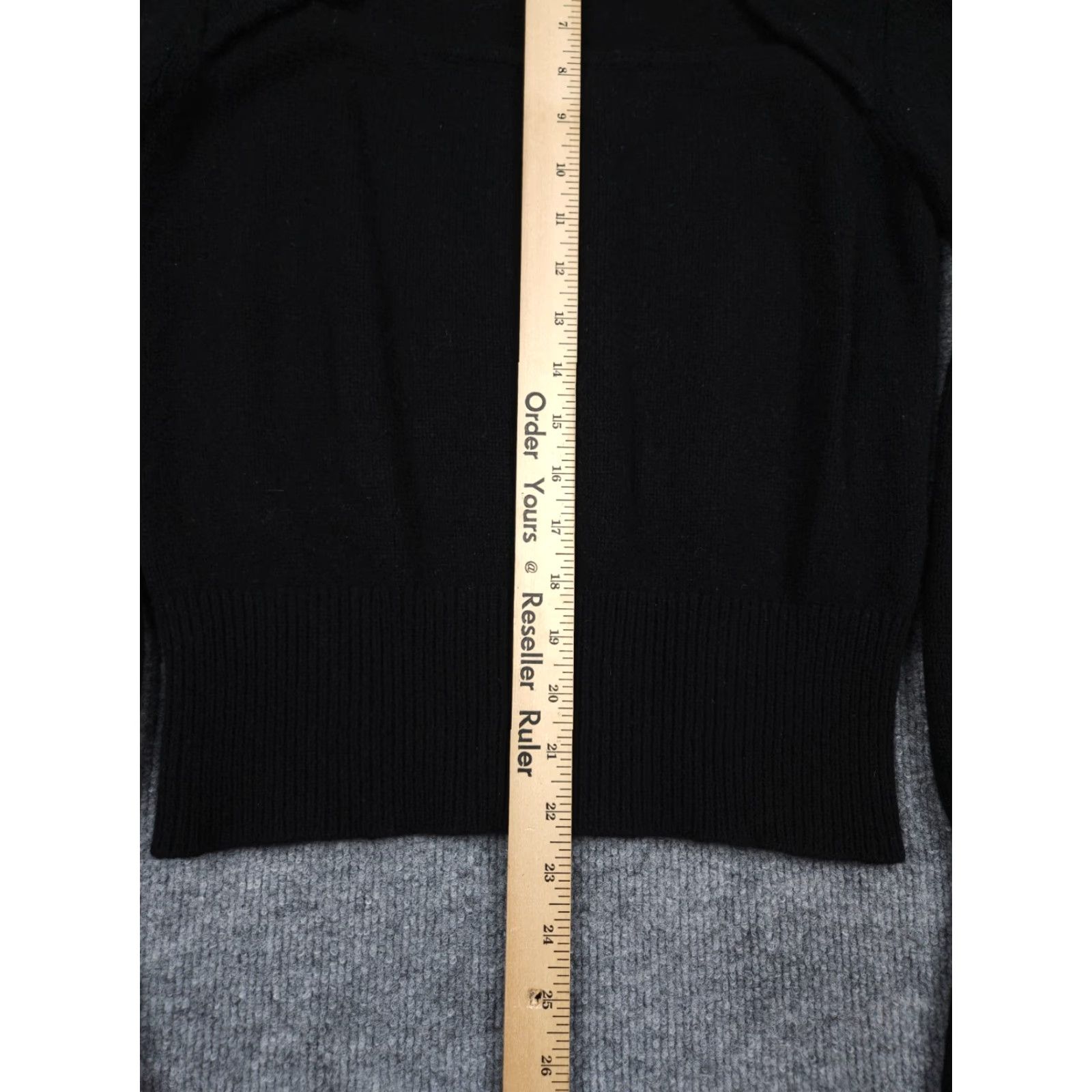 Frame FRAME Sweater Shirt Women L Black Cashmere 100% Knit Turtleneck Puff Sleeve Casual Pullover Size L / US 10 / IT 46 - 7 Thumbnail