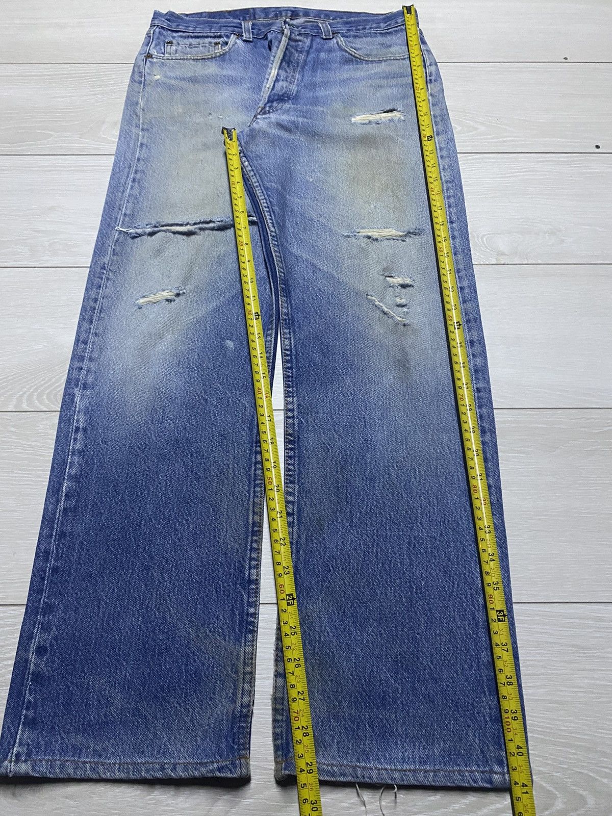 Levi's Vintage Levis 501 90s ButtonFly 522 Distressed Jeans Size US 32 / EU 48 - 18 Thumbnail