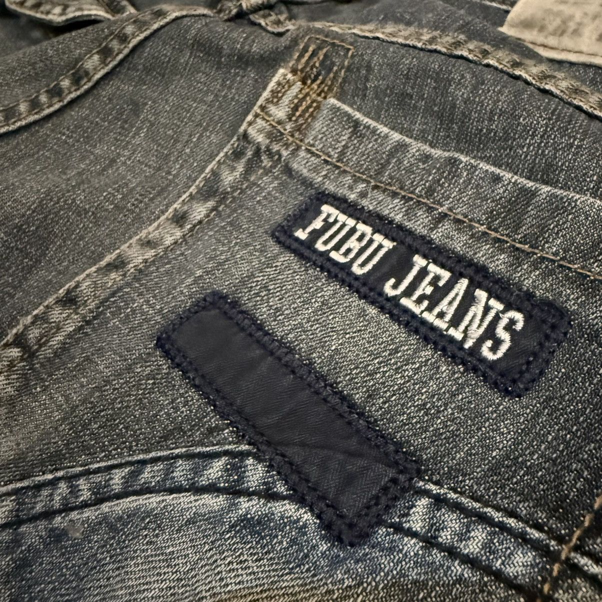 Hypebeast Special Raw Indigo Denim Baggy Flared Fubu Jeans Streetwear Size US 31 - 8 Thumbnail