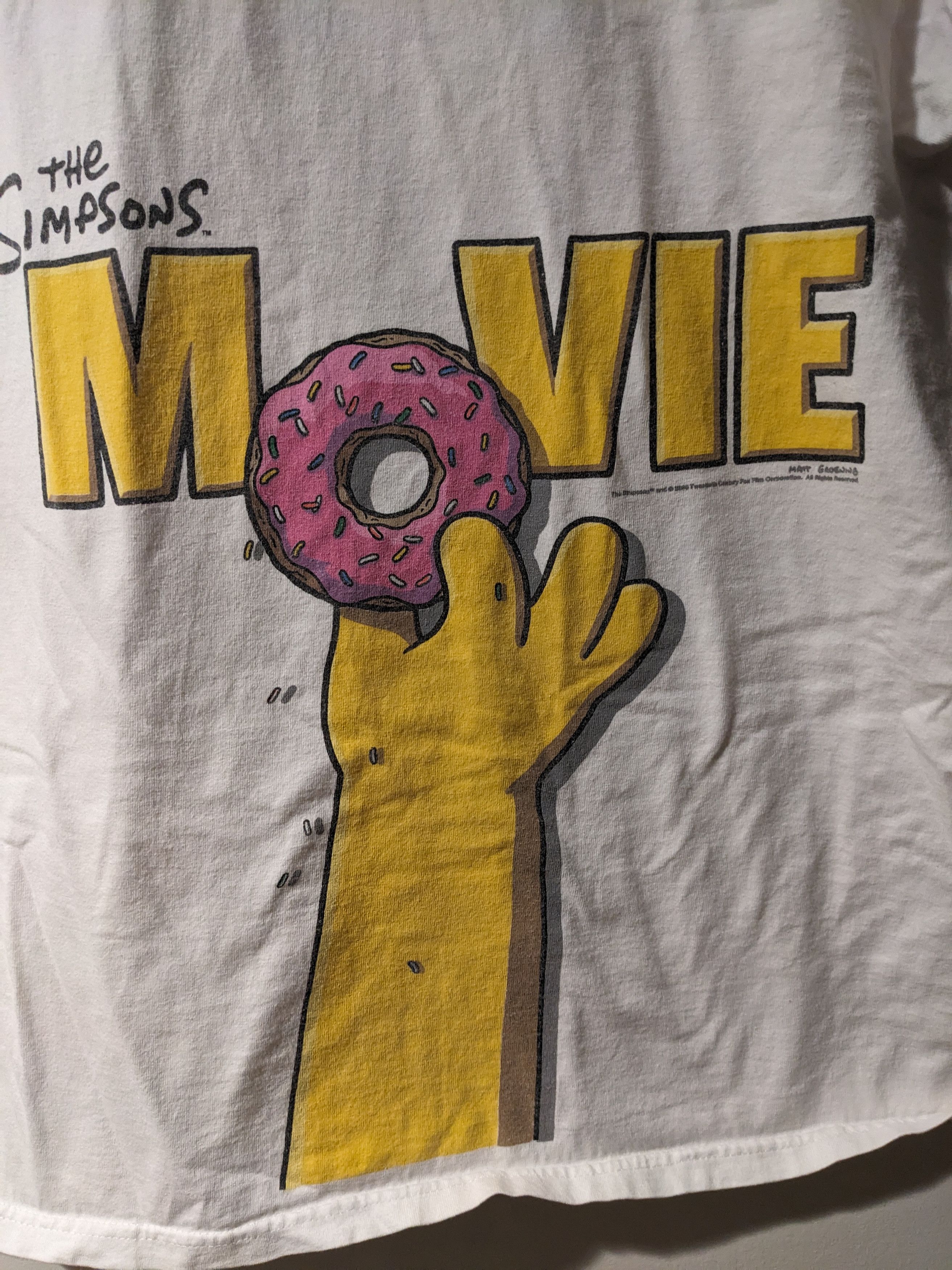 The Simpsons × Vintage Vintage 2007 The Simpsons Movie Promo Donut X-Large T-Shirt Size US XL / EU 56 / 4 - 2 Thumbnail