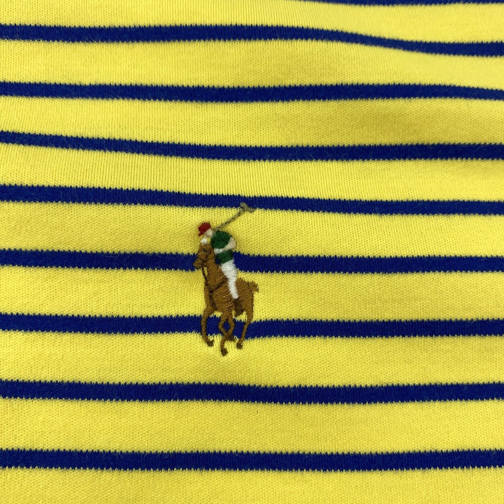 Polo Ralph Lauren Polo Ralph Lauren Yellow Blue Striped Polo Shirt Men's XL Pima Soft Touch Classic Size US XL / EU 56 / 4 - 2 Thumbnail