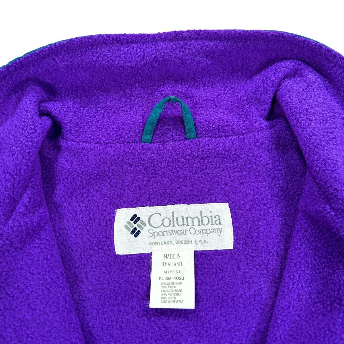 Columbia VTG 90s Columbia Sportswear Green Purple Fleece Lined Jacket Size US XL / EU 56 / 4 - 5 Thumbnail