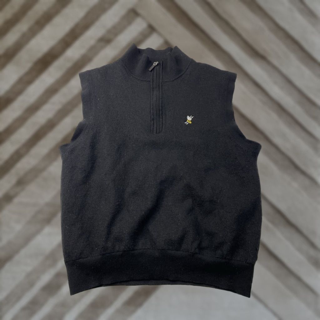 Vintage Fairway & Greene Vest Sweater 1/4 Zip Mock Neck Golf L Black Mens Regular Size L Size US L / EU 52-54 / 3 - 1 Thumbnail