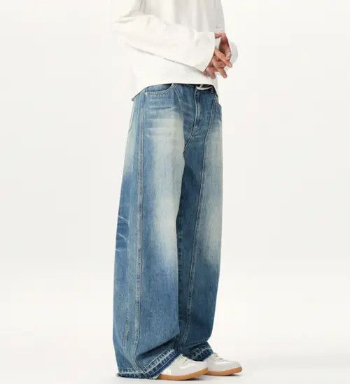 VIBE Blue lightning three-dimensional tailoring baggy jeans men Size US 32 / EU 48 - 4 Thumbnail