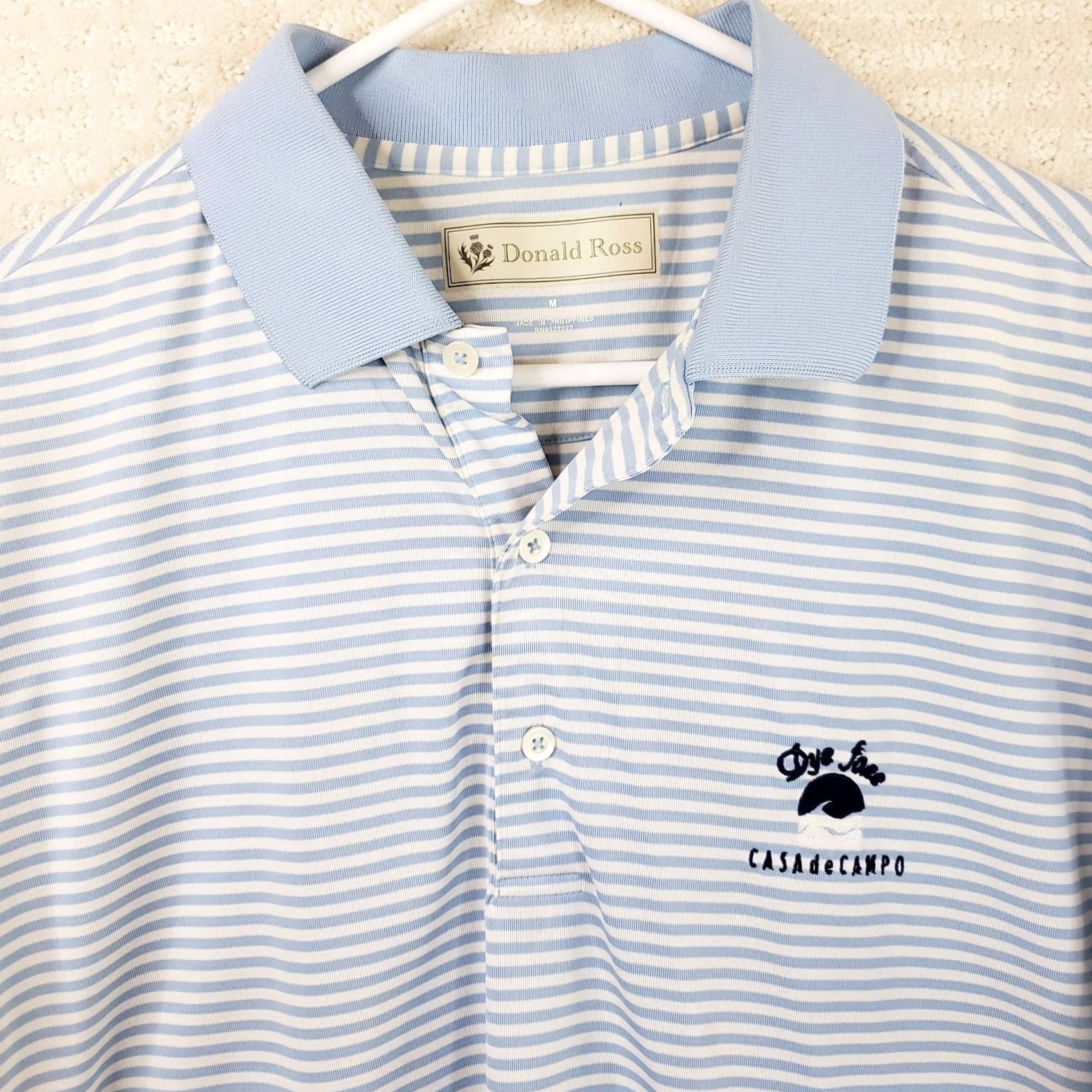 Vintage Donald Ross Polo Shirt Striped Blue White M Men Short Sleeve Golf Casual Shirt Polo Size US M / EU 48-50 / 2 - 3 Thumbnail