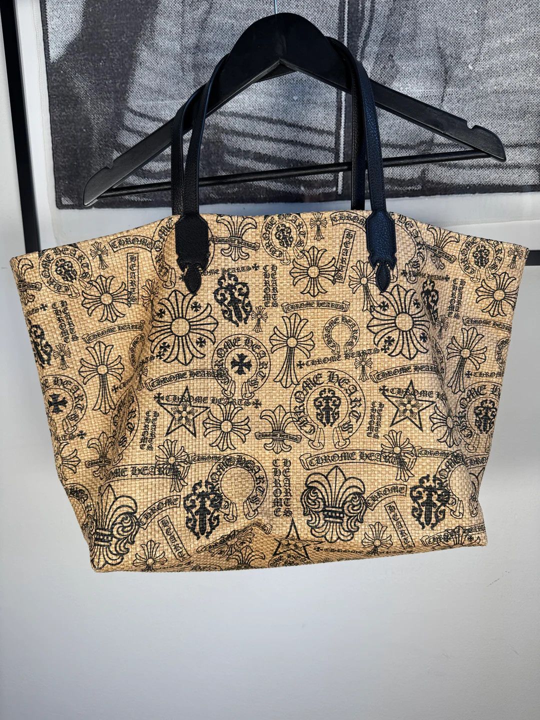 Chrome Hearts 🚭 RARE 🚭 COWHIDE FLEUR HANDLE BAG .925 SILVER SCROLL PLATE Size ONE SIZE - 4 Thumbnail
