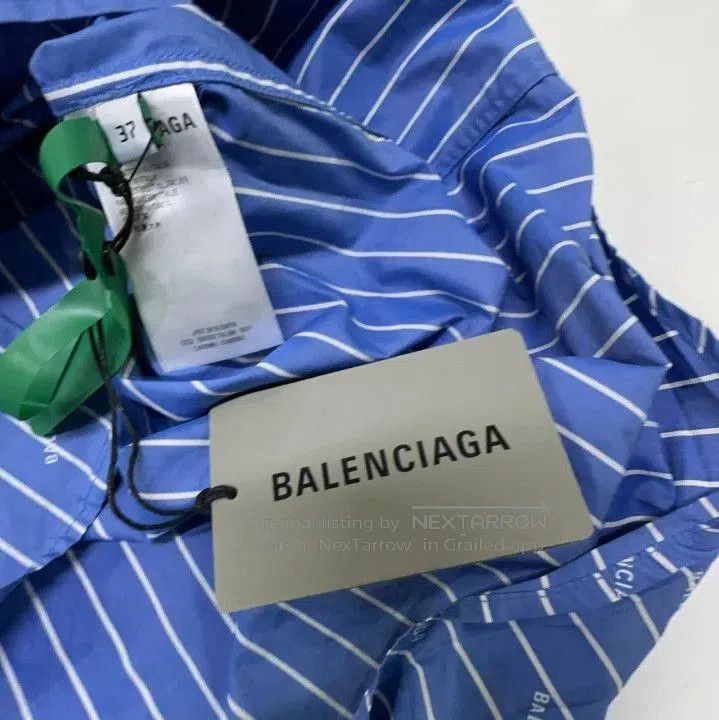 Balenciaga Balenciaga Striped Logo Print Short Sleeve Shirt. Size US M / EU 48-50 / 2 - 7 Thumbnail
