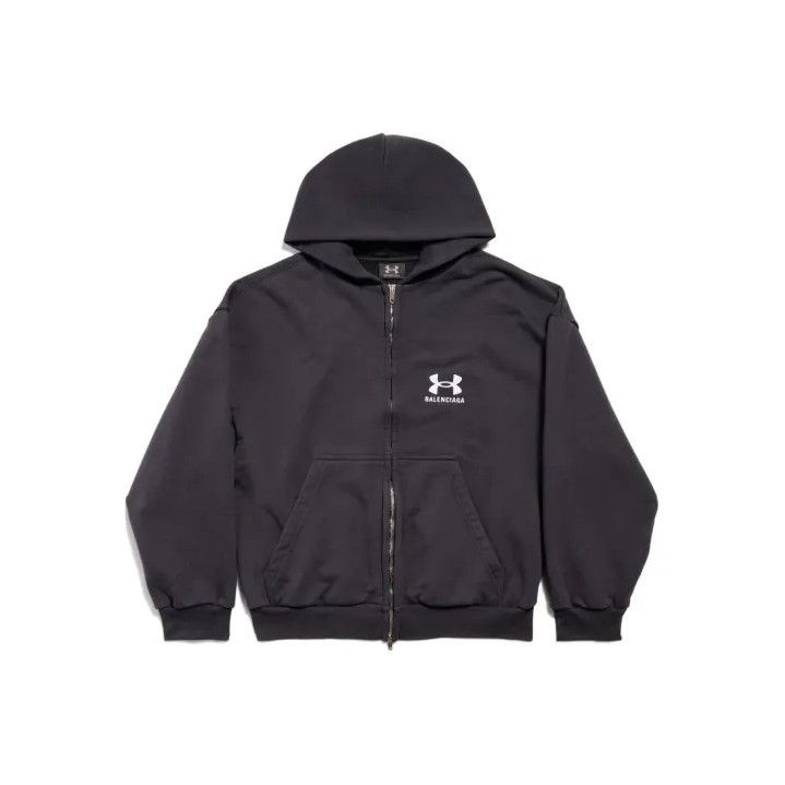 Balenciaga Balenciaga x Under Armour Black Zip-Up Hoodie Size US XXS / EU 40 - 1 Thumbnail