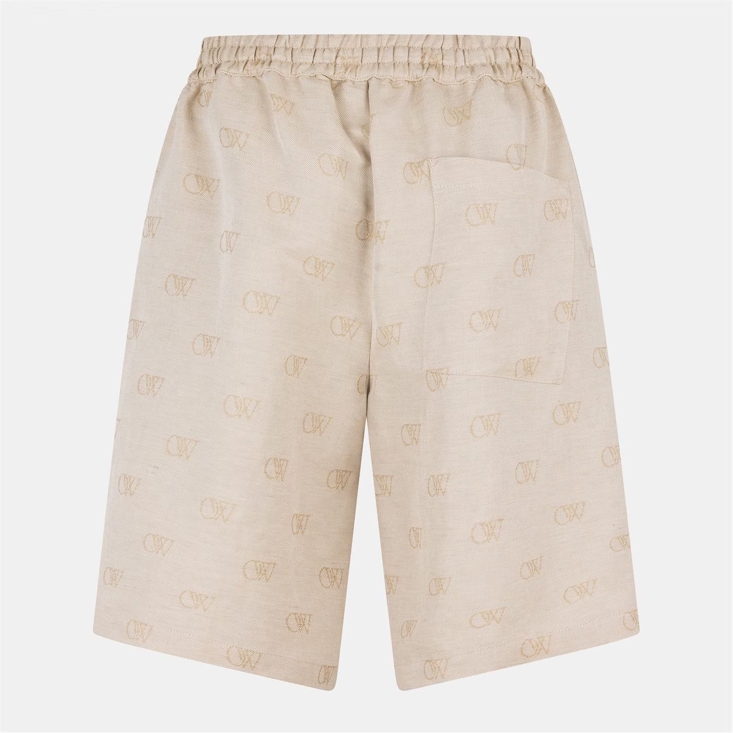 Off-White o1g2r1mq0326 Linen Tailored Shorts in Beige Size US 34 / EU 50 - 2 Thumbnail