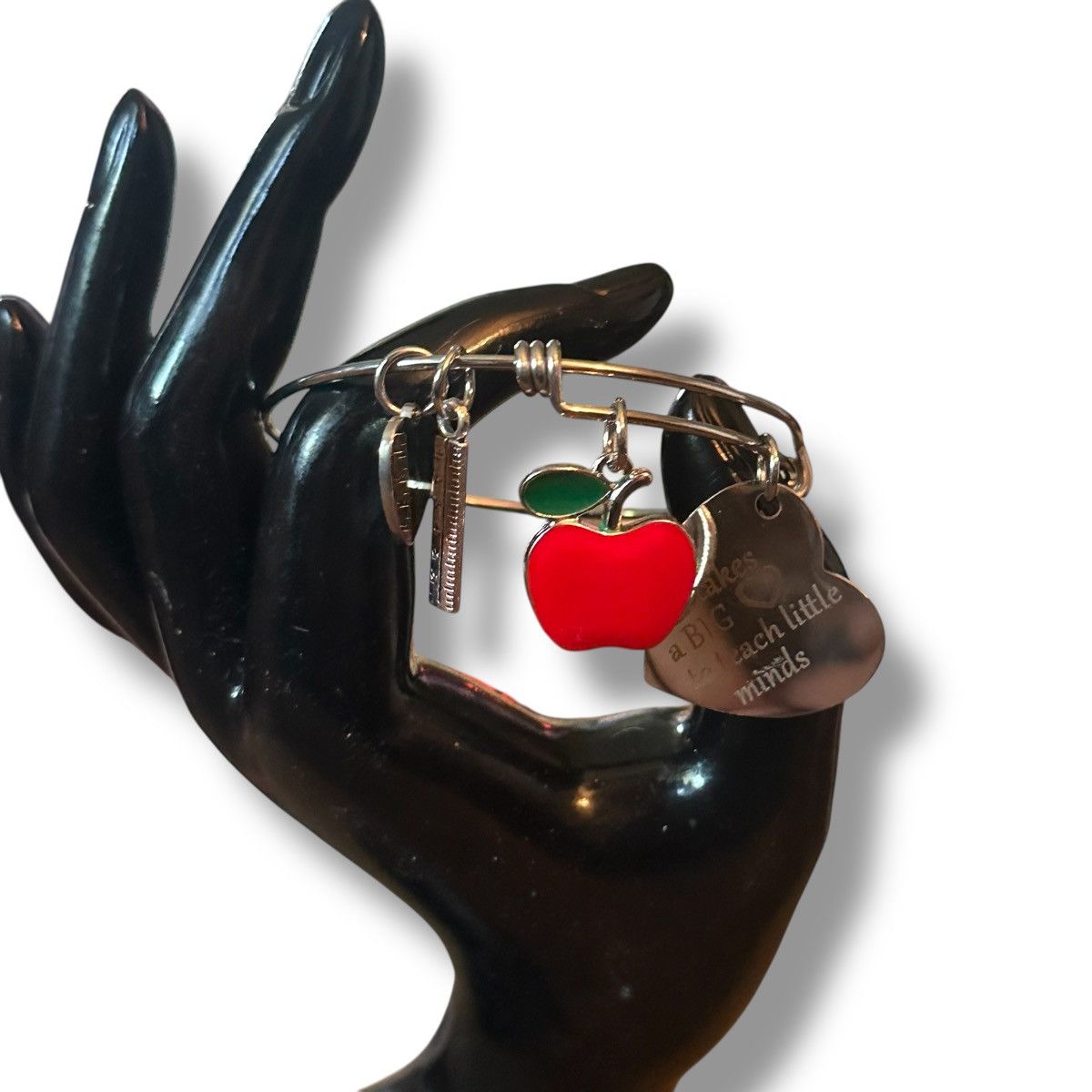 Other Teachers silver tone expandable bangle charm bracelet Size ONE SIZE - 2 Thumbnail