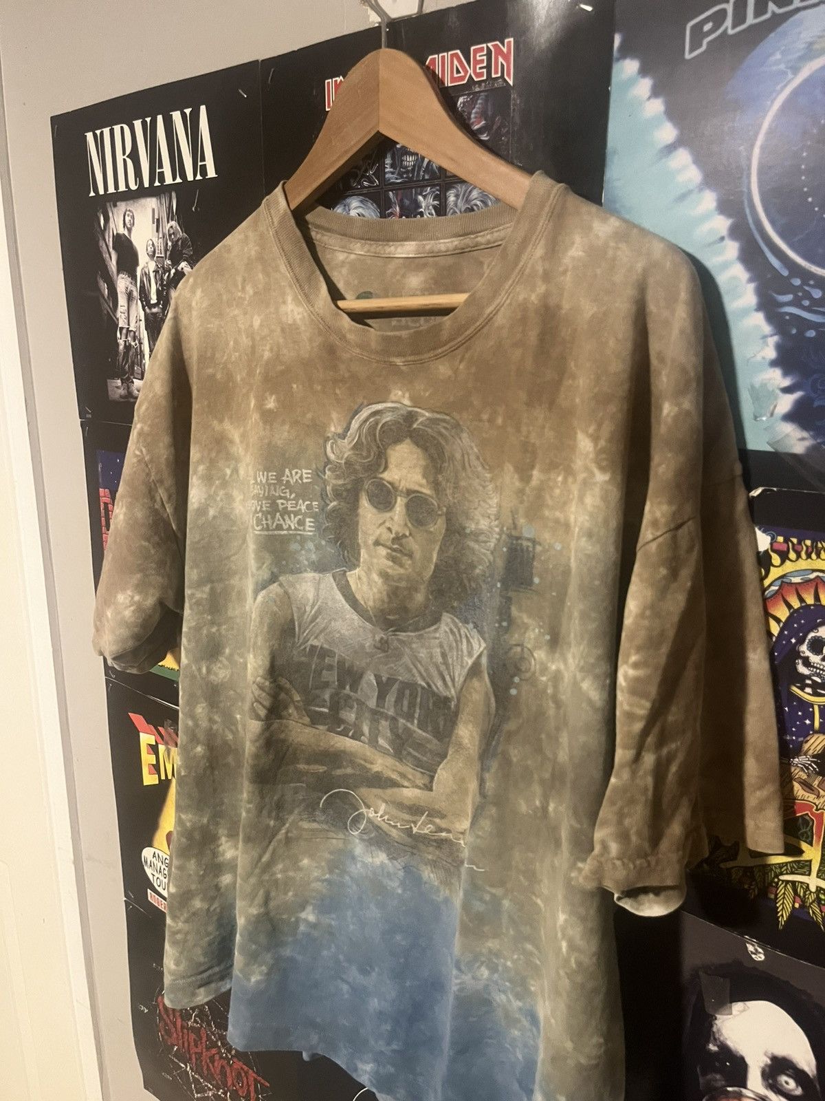 Liquid Blue Y2K 2000’s John Lennon Peace Liquid Blue tye-dye boxy tee Size US XXL / EU 58 / 5 - 2 Thumbnail