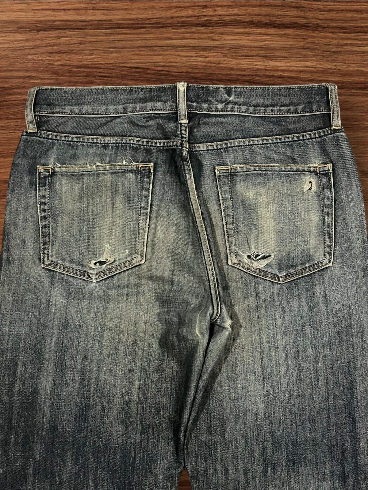 If Six Was Nine × Japanese Brand × Le Grande Bleu (L.G.B.) ⚡️Flare⚡️Vintage Gap Slim Boot Fit Faded Mud Washed Jeans Size US 33 - 8 Thumbnail