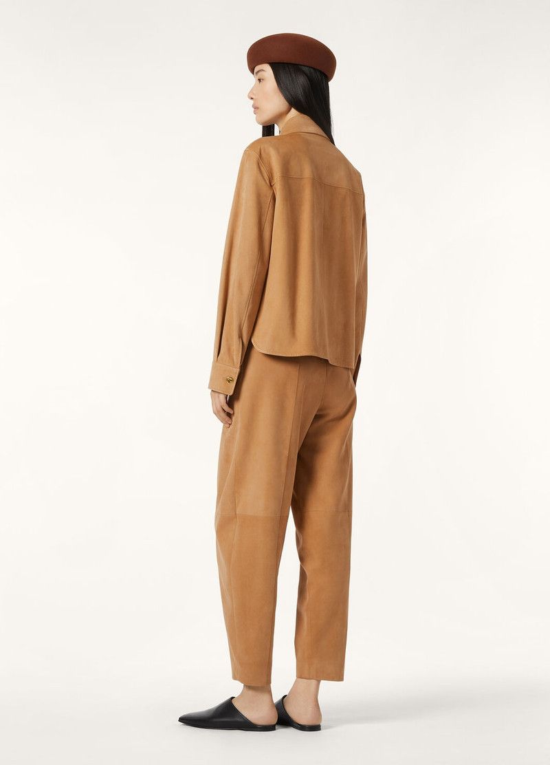 Loro Piana o1srvl11e0526 FAP2830 Lowered Suede Yannis Shirt in Brown Size XS / US 0-2 / IT 36-38 - 4 Thumbnail